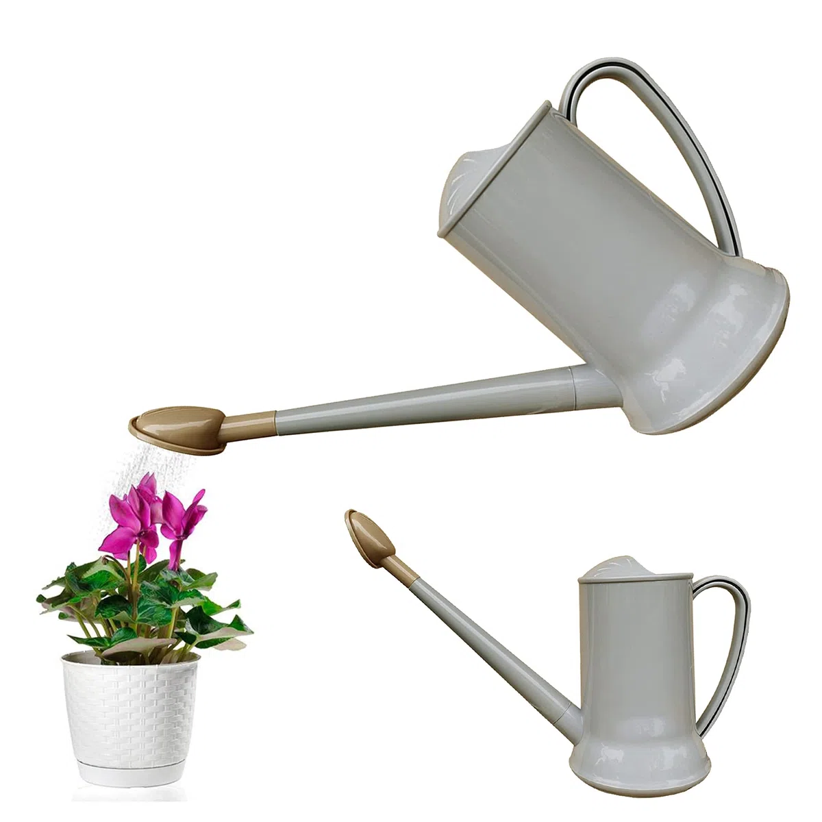 Regadera de 2 litros de Largo Pico de plástico aspersor Desmontable Planta regadera Spray de Agua Ligera Botella de riego para Interior al Aire Libre Jardín Casa Flor Bonsai Planta