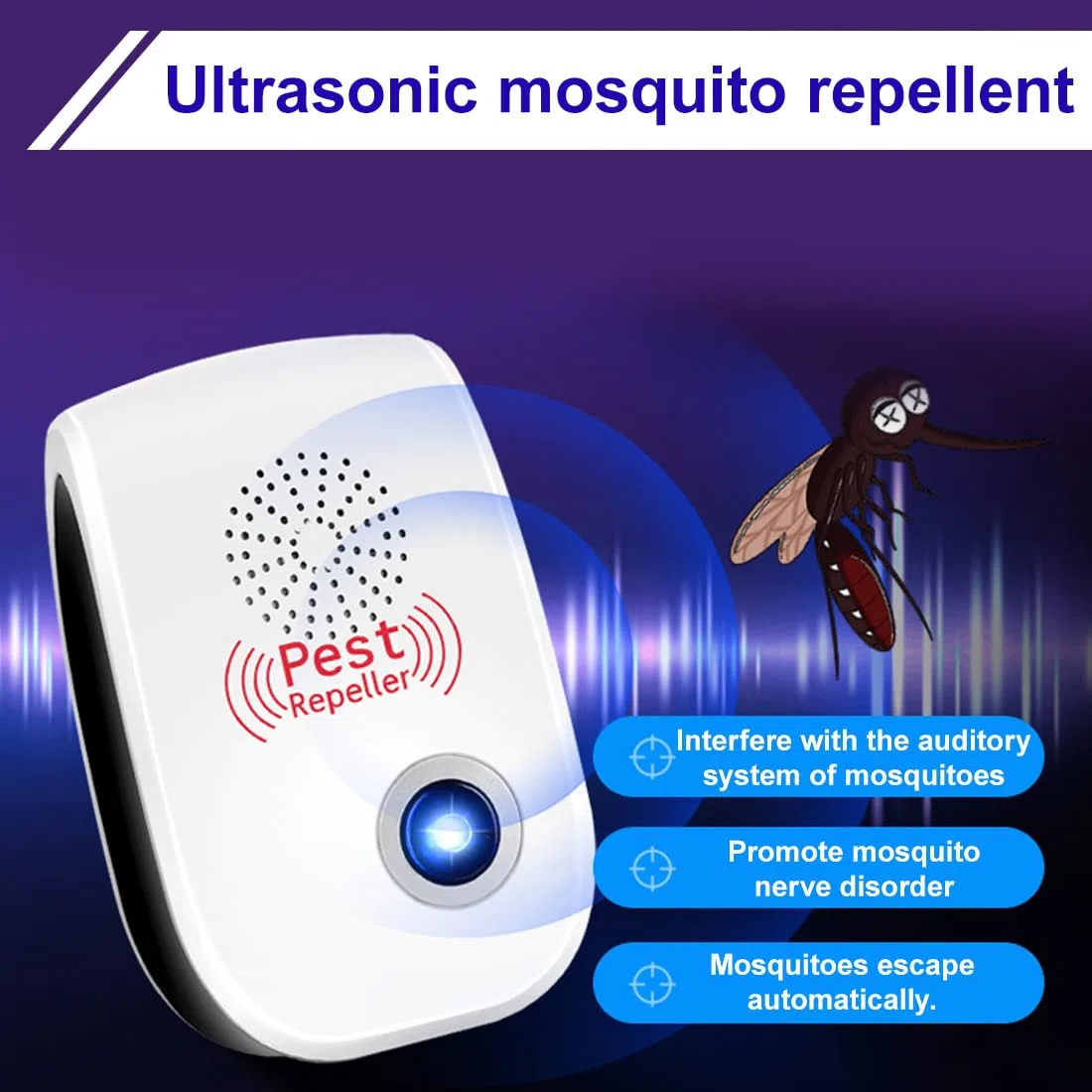 Repelente ultrasónico profesional para ratones: repelente para ratones, ratas, cucarachas, hormigas, arañas e insectos