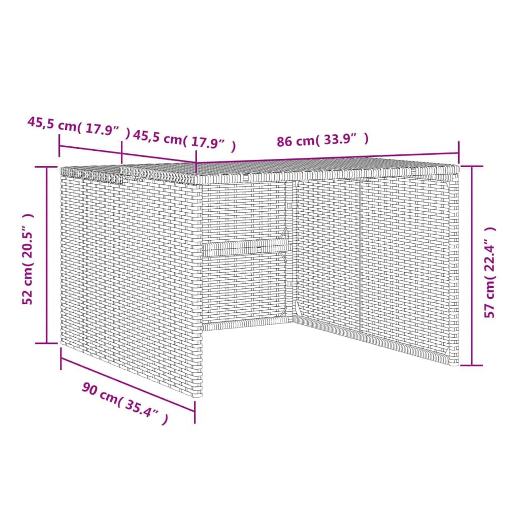 Gecheer Robot cortacésped Garaje Techo Carport Caseta Robot Cortacésped Toldo para Cortacésped Cochera para Robot Cortacésped 86x90x52/57 cm,Ratán sintético Negro