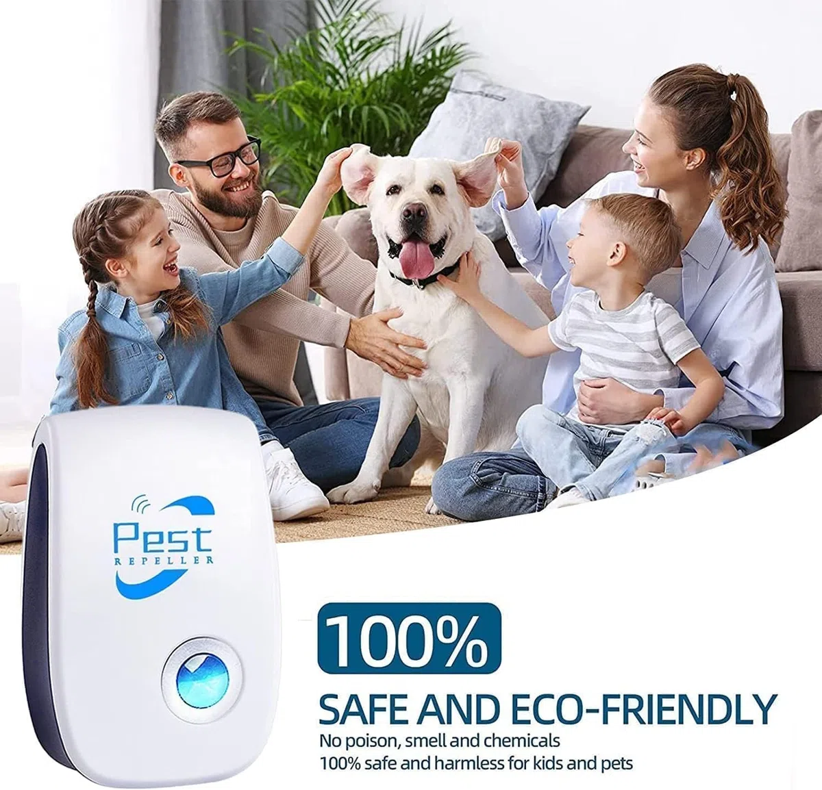 Repelente Ultrasónico de Plagas, 4 Pack Electrónico Repelente Mosquitos Insectos Control de Plagas,Repelente Ultrasónico Ratas para Interiores Anti Cucarachas, Moscas, Mosquitos, Ratones, Arañas