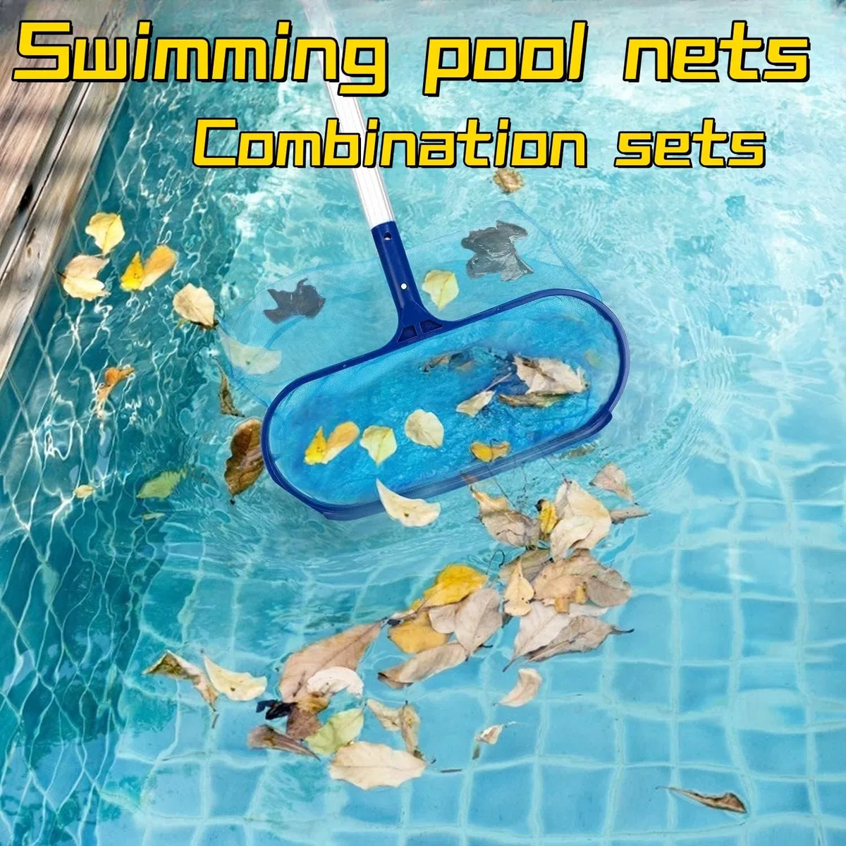 Red para Piscina Limpiar,190cm Recoge Hojas para Piscinas,Red de Piscina con Poste Telescópico,Recogehojas con Pértiga Telescópica,Red de Piscina,Red de Hojas,Malla Fina Piscina