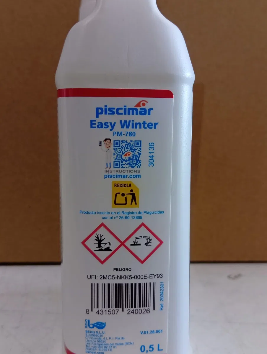 PM 780 Easy Winter: Ivernador para Piscinas de Liner, poliéster y electrólisis. Botella 500 ml