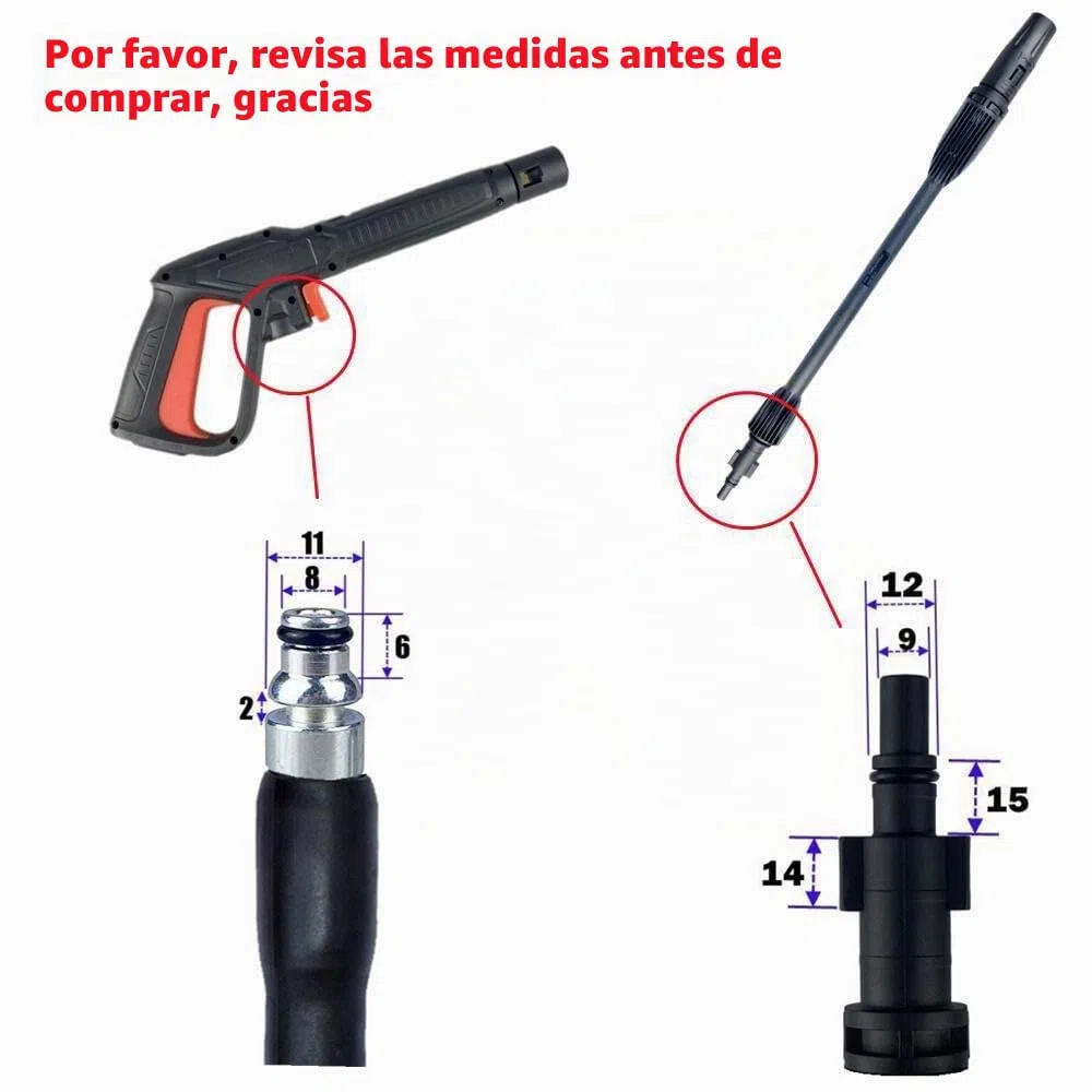 Lavadora a presión, 16Mpa Lavadora de alta presión con pinza para chorro de agua en aerosol Apto para Bosch AQT Black & Decker