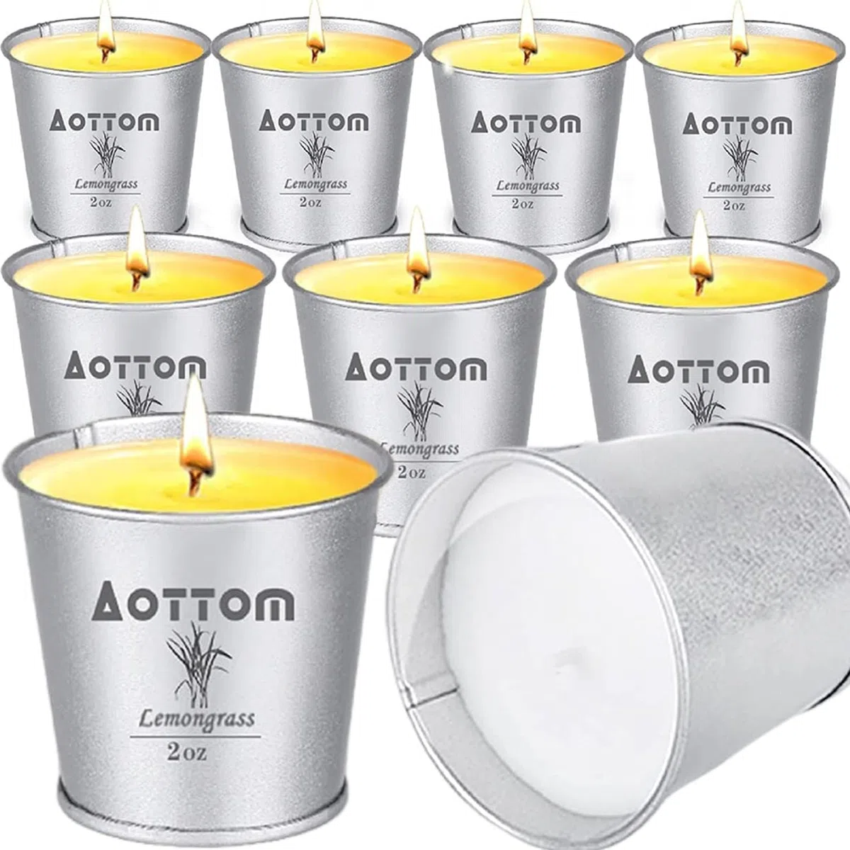 Vela Citronela Exterior, Aottom Juego de Velas de Citronella Jardín, 100% Natural Candle Cera de Soja, Verano Regalo Vela Aromaticas Perfumada con Citronella,per camping/hogar/picnic/fiestas, 9*2OZ