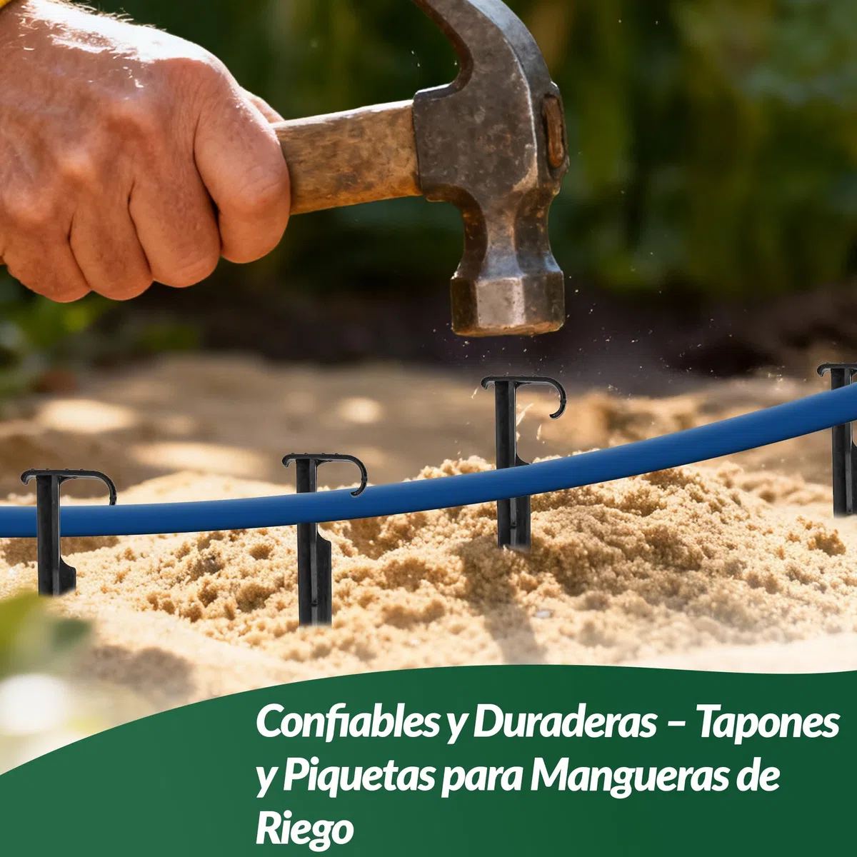 GARDENIX® 100 Pieza Anclajes AquaPIN para Manguera de riego para jardín