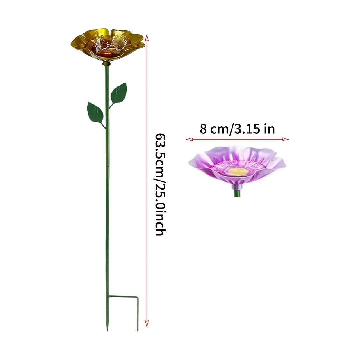 Bebedero para Abejas | Abrevadero en Forma de Flor Metálica - Juego de 4 Piezas con Bebedero y Flores | para Jardín Trasero, Granja, Patio, Césped, Balcón y Exterior