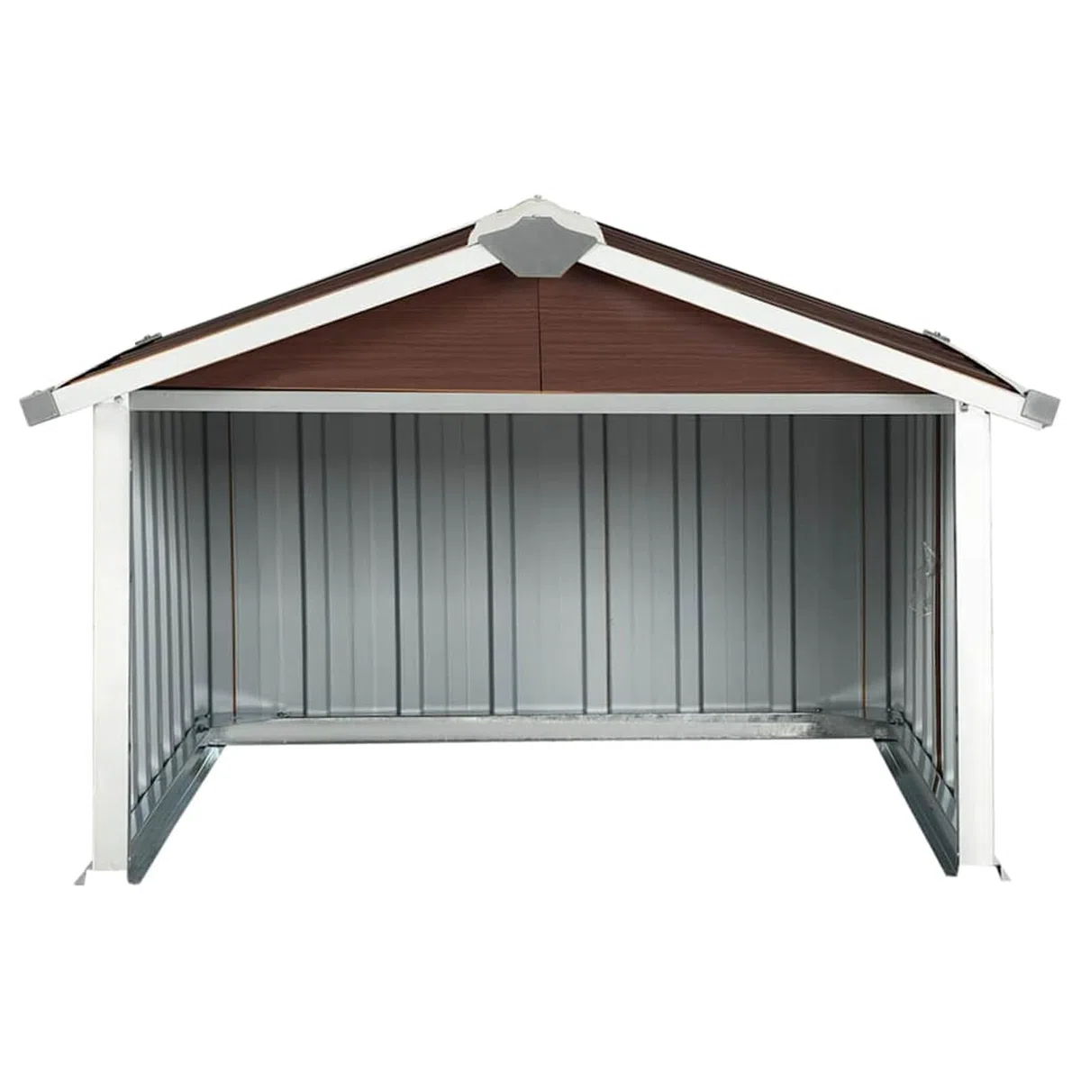 Gecheer Garage -Garaje para Robot Cortacésped Cobertizo para cortacésped Acero galvanizado marrón 92x97x63 cm,Caseta de Jardín Metal Cobertizo Jardin Exterior Cobertizos de Almacenamiento