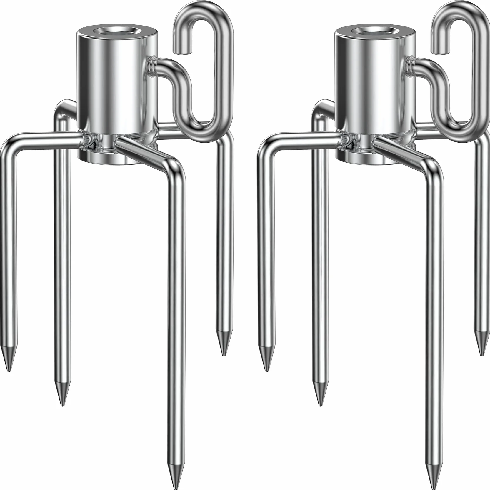 Onlyfire 6008 Agujas de Carne para la Barbacoa, Tenedor para diámetro de brochetas para Parrilla: Aprox. 1 de 10 mm, 2 Unidades, Cromado