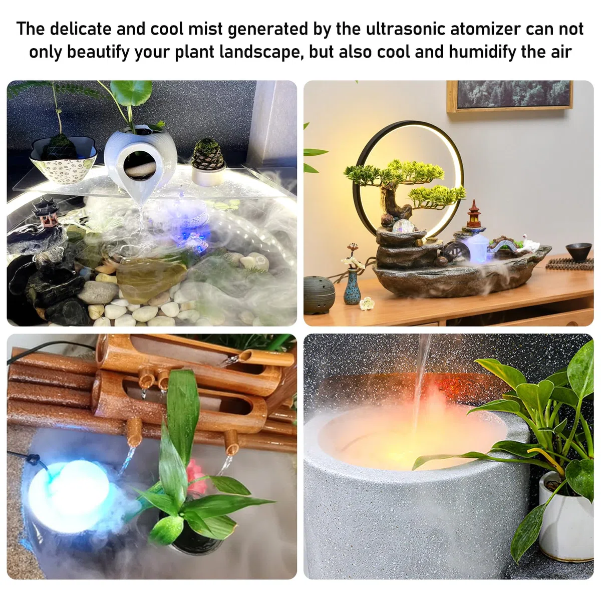Nebulizador ultrasónico, 12 LED, nebulizador ultrasónico, mini máquina de niebla con forma de calabaza, generador de niebla para acuario, fuente de agua, Halloween, estanques, wigwams, acuarios