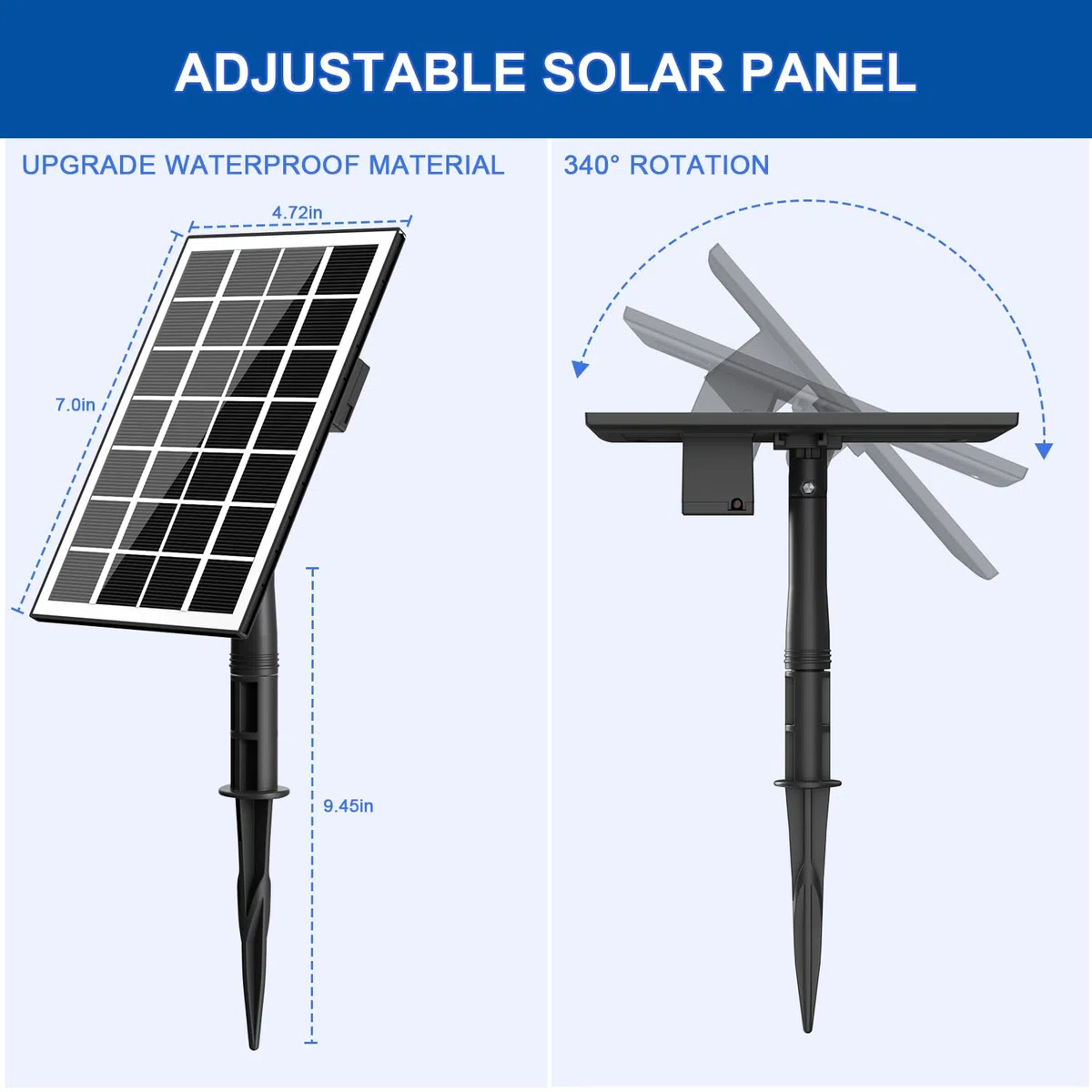 SZMP Fuente Solar, 3.5W Fuente de Jardín, Solar Fuente con 8 Boquillas, 3M Cable para Estanque de Jardín, Baño para Pájaros, Piscina, Césped