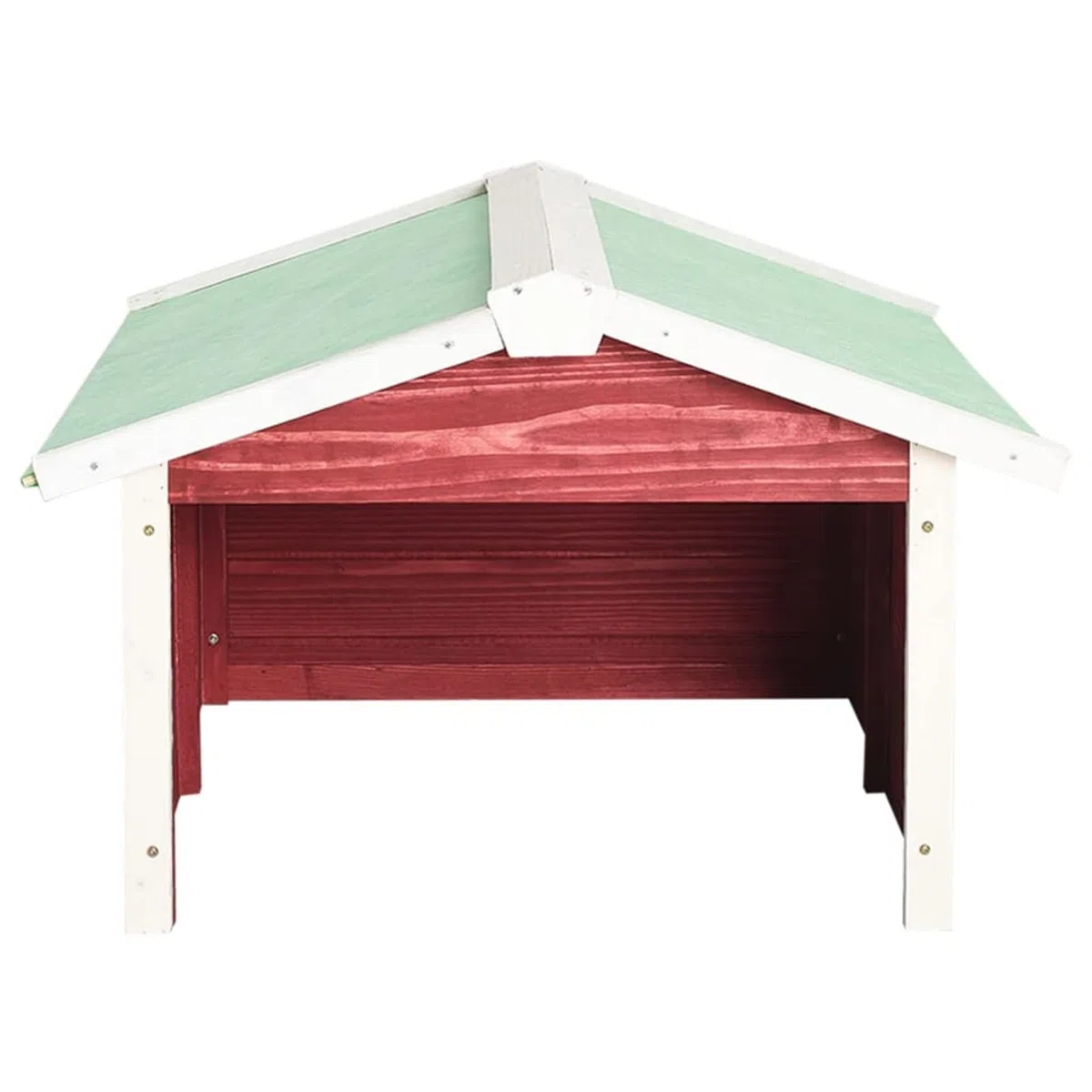 Caseta de cortacésped robótico Madera Abeto Rojo y Blanco Garaje Robot Cortacésped Caseta,trastero Roboticos de Jardín Exterior