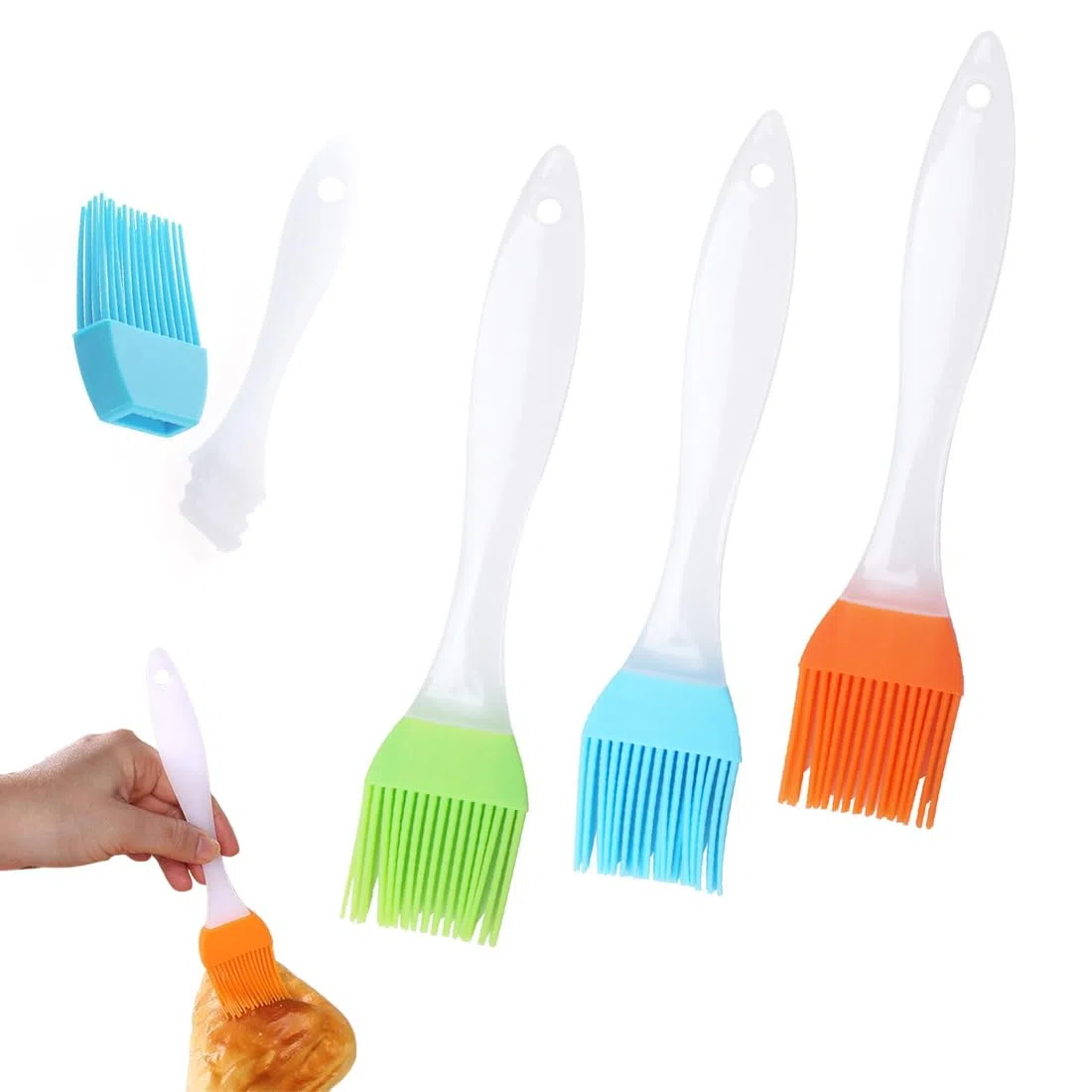 Brocha Cocina,Pincel Silicona Cocina Juego De 3 Piezas,Pincel Cocina, BBQ Pincel,Resistente a Altas Temperaturas Pinceles de Silicone Traje para Barbacoas,Repostería,Revolver Alimentos,Baking Cooking