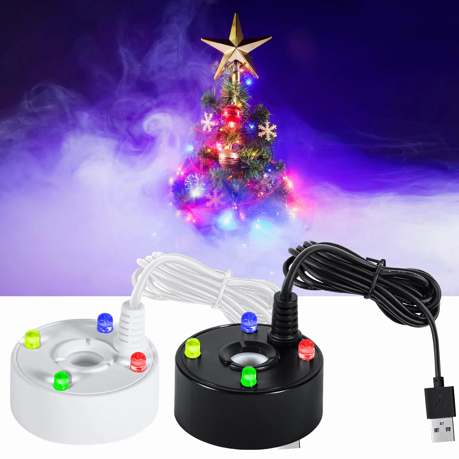 BORDEAG 2 Piezas Generador De Niebla, 5 V Máquina De Niebla, Brumizador Ultrasónico, Mini Nebulizador Ultrasónico para Decoración De Acuarios Pecera/Roca/Estanque/Decoración/Hidroponía