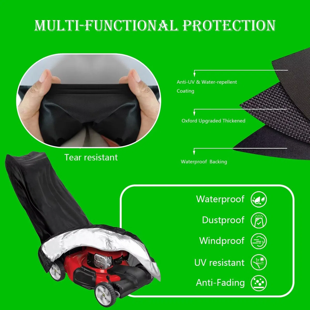 Funda para cortacésped compatible con Husqvarna LC151 ,impermeable y resistente al sol, apta para uso interior y exterior durante todo el año