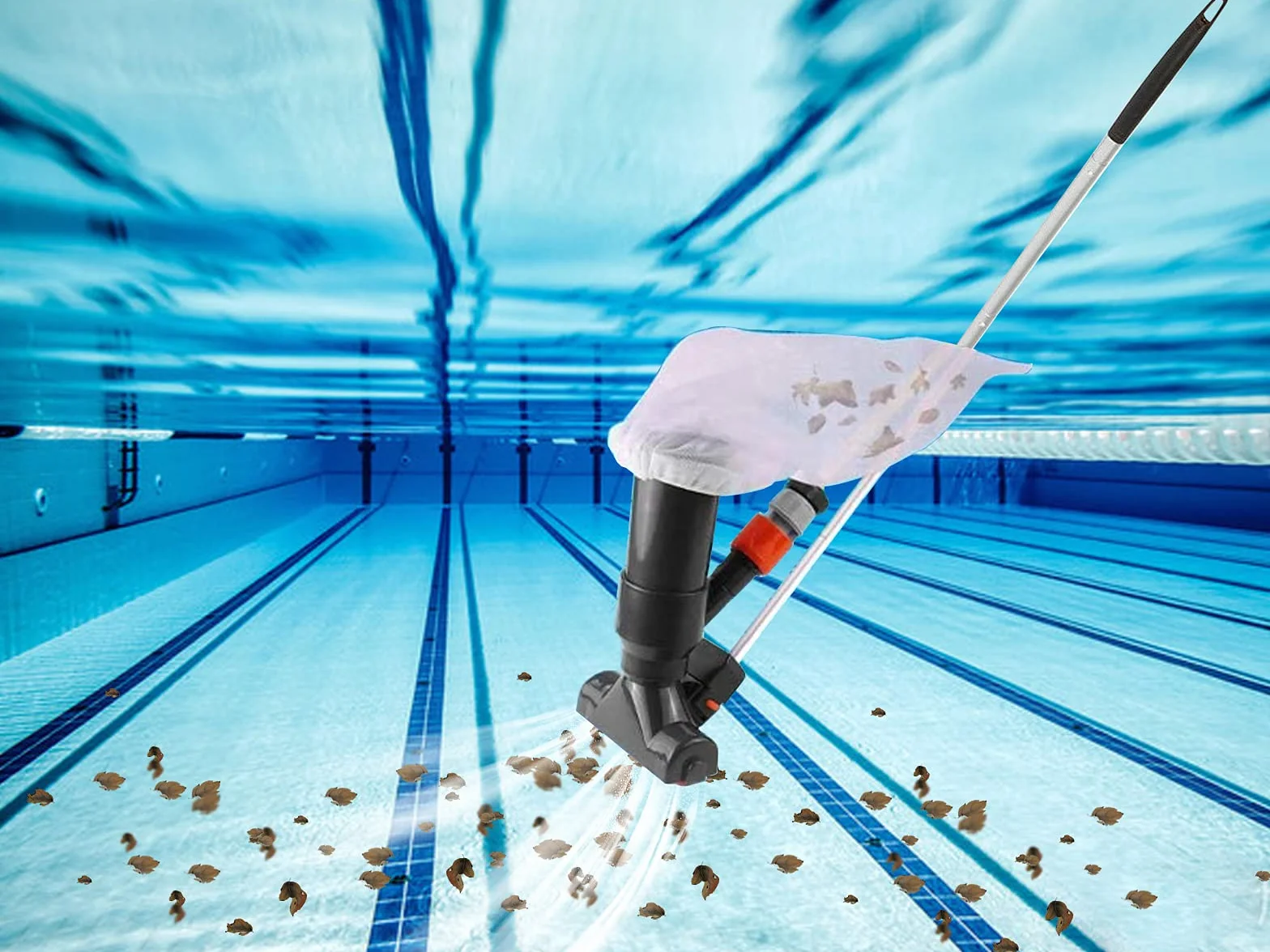 Limpiafondos Piscina Hidraulico, Aspiradora Piscina Pequeña, Kit Limpieza Piscina Desmontable, Limpiador Piscina Fondo Y Paredes Manual, Aspirador Agua Piscina Estanques para Jardin (Azul)