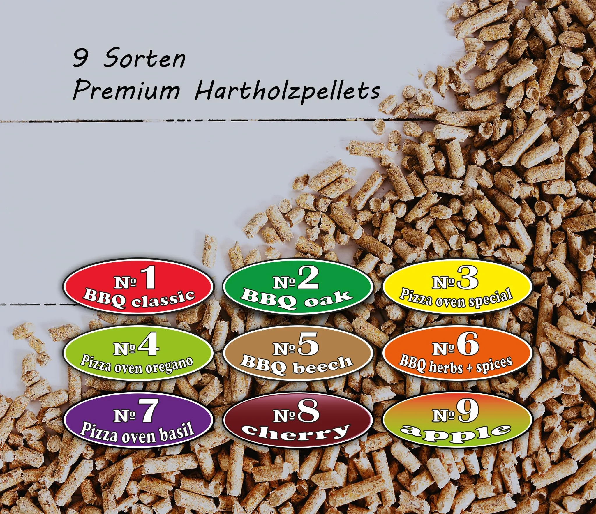 PINI Pellets № 8 Cereza 1,5 kg BBQ Pellets de madera dura para asar ahumar