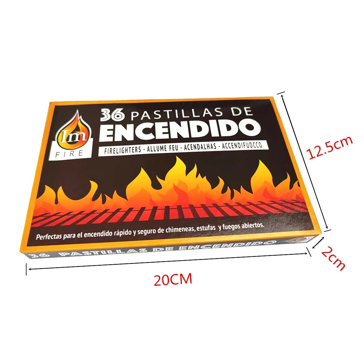 12 Cajas 432 Pastillas de Encendido Chimenea, Estufas y Barbacoas,Pastilla encender Carbon + 1Caja 120 fósforos de Madera extralargos de 5.5cm.