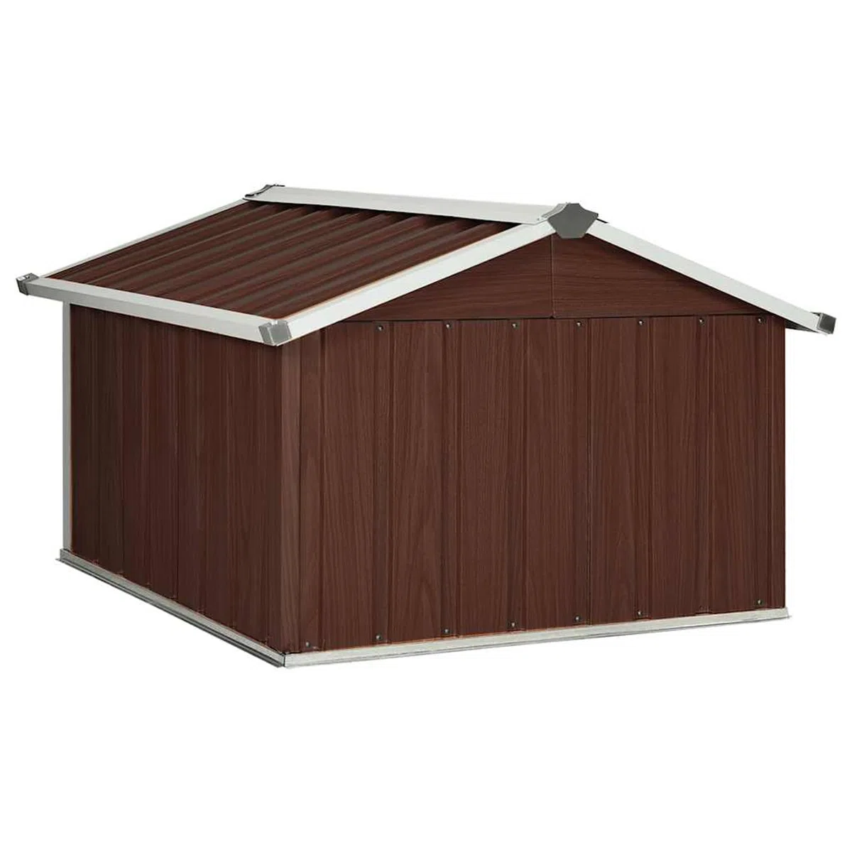 Gecheer Garage -Garaje para Robot Cortacésped Cobertizo para cortacésped Acero galvanizado marrón 92x97x63 cm,Caseta de Jardín Metal Cobertizo Jardin Exterior Cobertizos de Almacenamiento