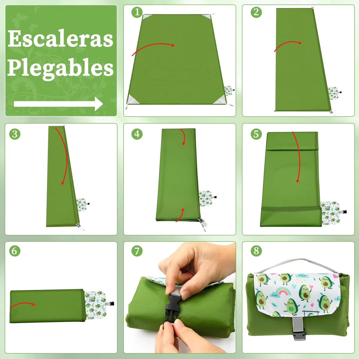 Kiiwah Manta de Picnic 200 x 150 cm, Ligero y Portátil Manta Playa Camping Impermeable Suelo Plegable Picnic Blanket con Clavos Rectificados para Familias y Amigos Que Acampan, Hacen y Viajan