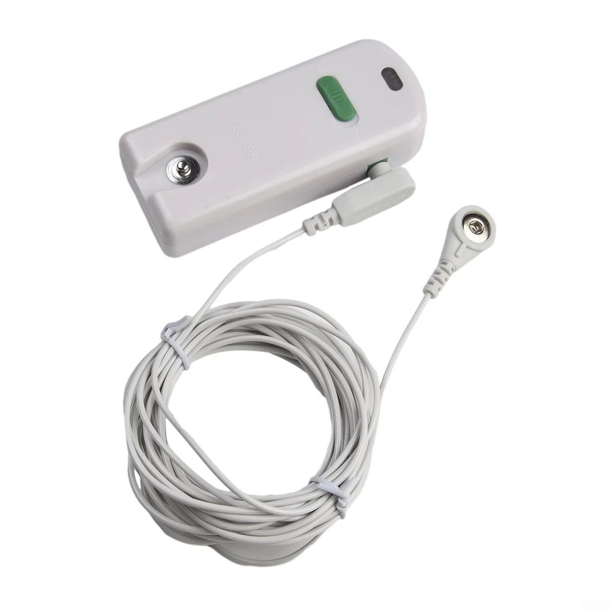 Probador de tierra con cable de conexión a tierra de 15 pies para uso con productos de conexión a tierra, alfombrillas, sábanas, almohadillas, pulseras, mantas, fundas de almohada, para probar la