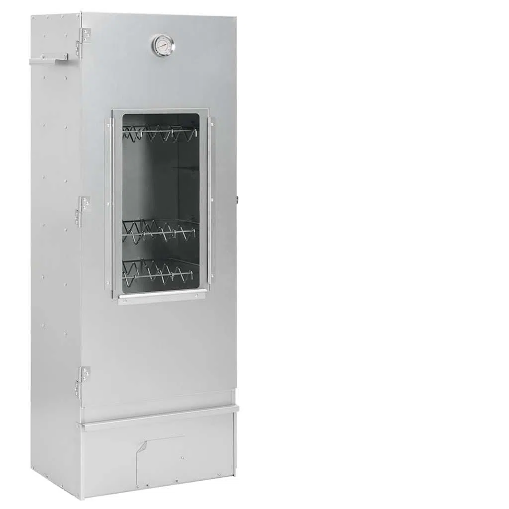 Mangloder - Horno para ahumar en frío con generador de humo frío, acero galvanizado y cristal, 44,5 x 29 x 110 cm, para ahumar carne y pescado al aire libre, con termómetro