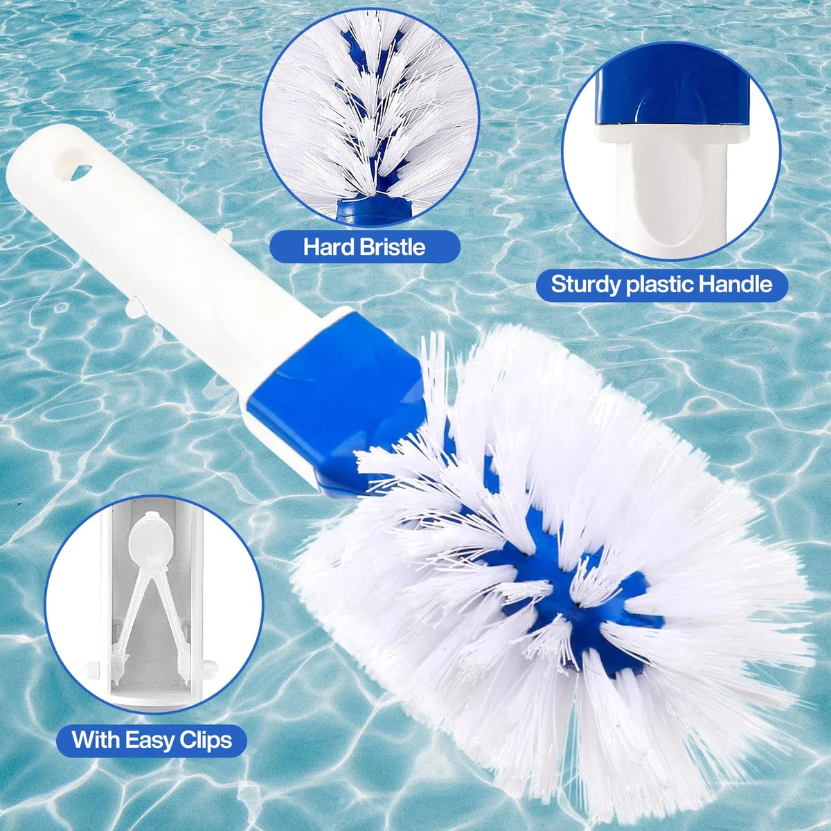Red de Limpieza de Piscina, Kit de Limpieza Piscina con Red de Malla Fina y Mango de Aluminio, Mantenimiento Piscina, Recoge Tierra Arena Limo Hojas para Piscinas, Fuente, Pecera