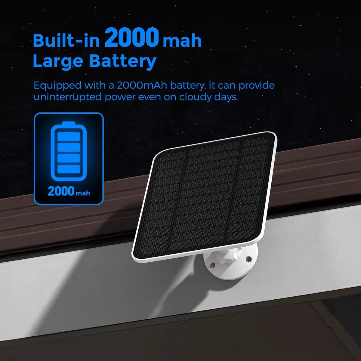 Panel solar de 5 V y 4 W compatible Arlo Pro 3/4/5,Ultra,Pro 3 Floodlight,Go 2,Essential Outdoor 2.ª generación,Essential 1.ª generación,con batería integrada de 2000 mAh y cable de alimentación de 4m