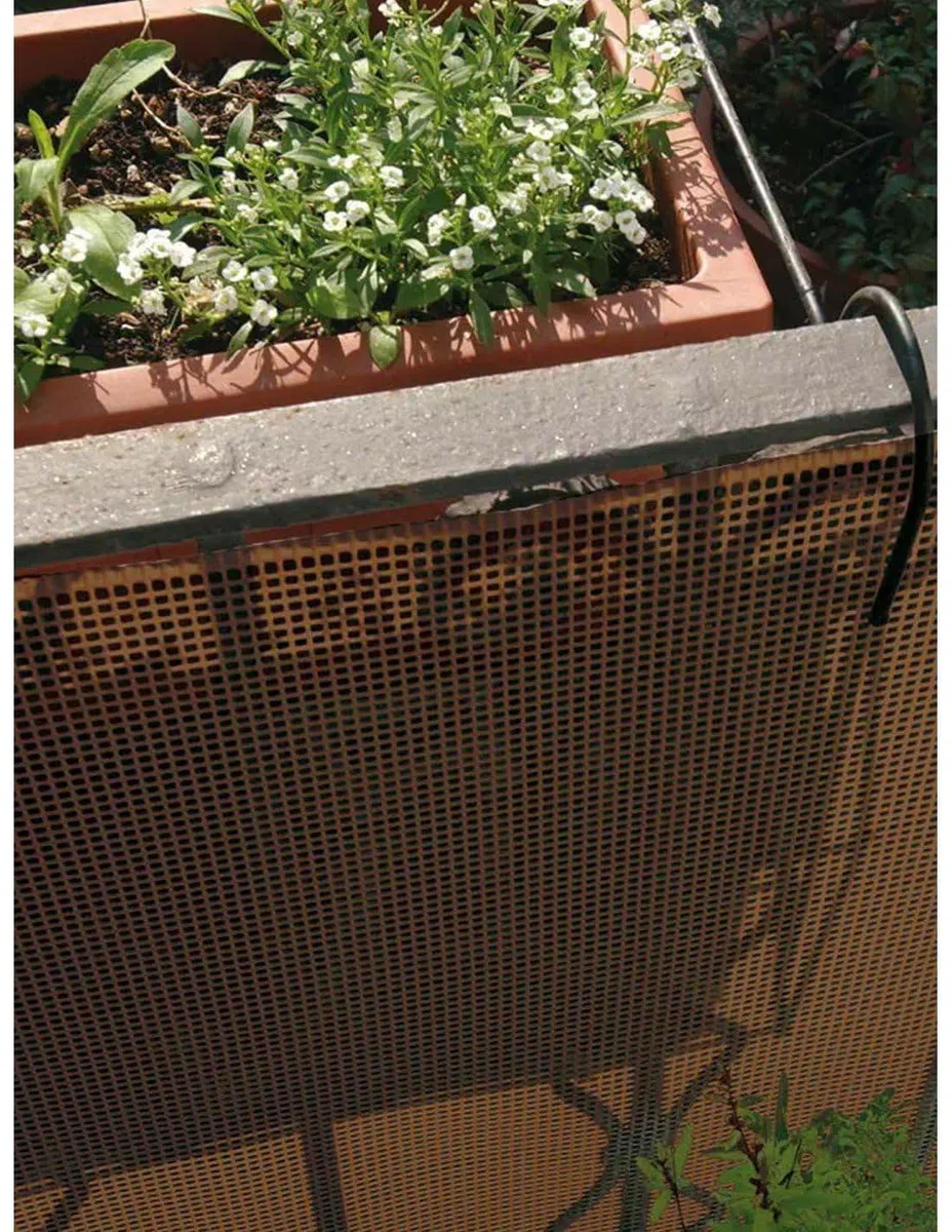 Jardin202 - Red de Plástico para Balcones y Terrazas | MARRÓN | Seleccione Medida y Cuadrado | 1x5 m (Cuadrado: 0,50 cm)