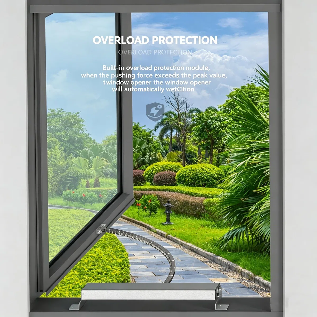 Abreventanas eléctrico con mando a distancia, actuador de cadena para ventilación automática, 24 V CC, 600 mm de recorrido para ventanas planas, deslizantes, tragaluz
