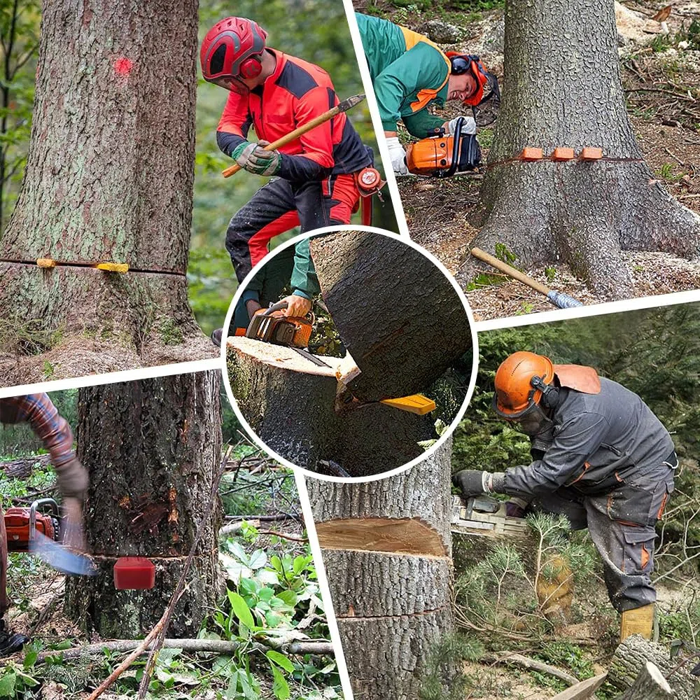 Cuñas para Talar árboles,6 Piezas Cuñas de Tala de Plástico,Cuñas de Troncos para Motosierra,Cuña de Arbol Plástico,Cuñas de Corte de Motosierra,Cuña para Madera,Porta Cuñas para Tala de Arboles