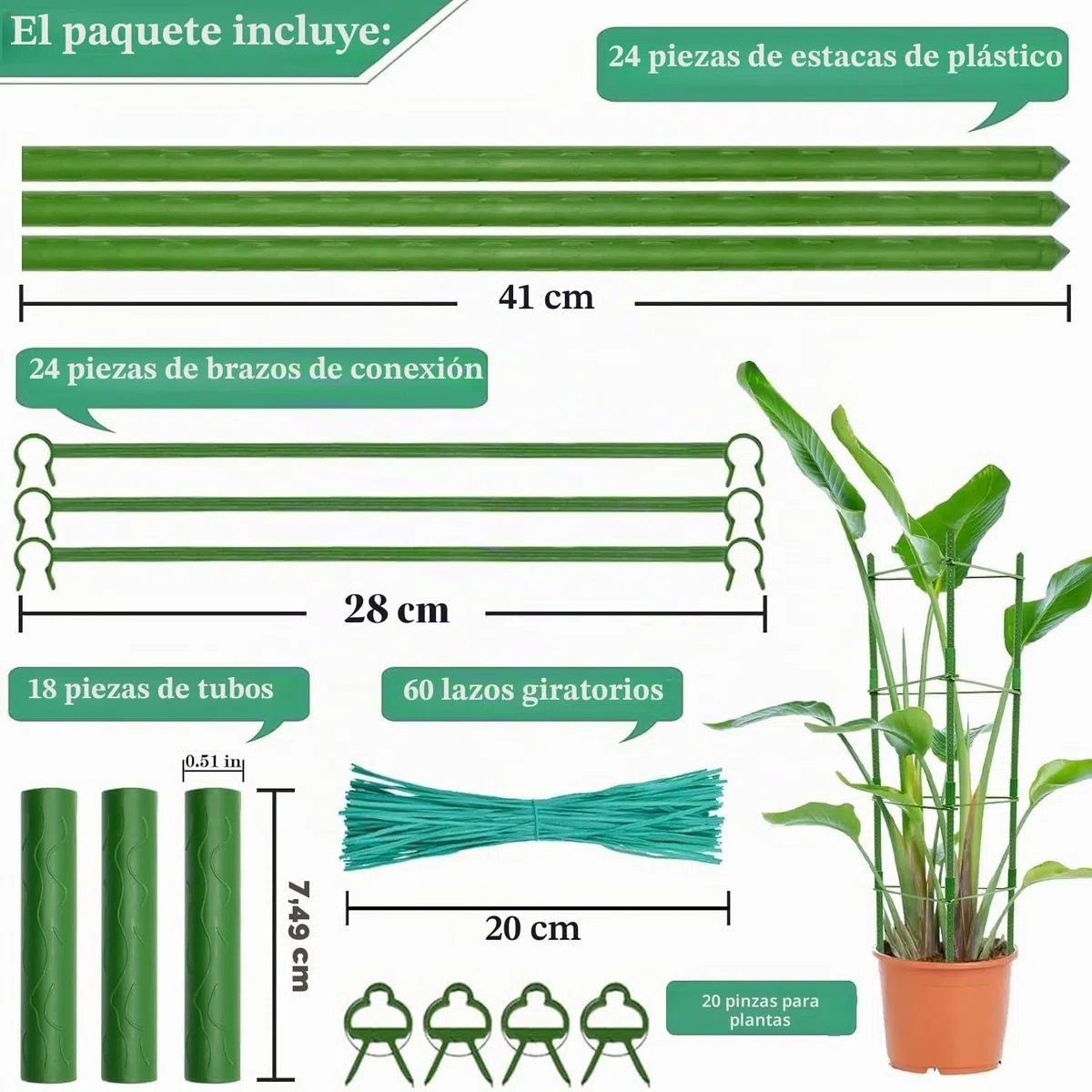 KAHEIGN 2 Piezas Jaulas de Tomate de Jardín, 160CM Enrejado de Marco de Soporte de Planta Ajustable para Verticales Escalada Planta Verduras Flor Frutas Enredadera - con 60Pz Bridas, 20Pz Jardín Clips