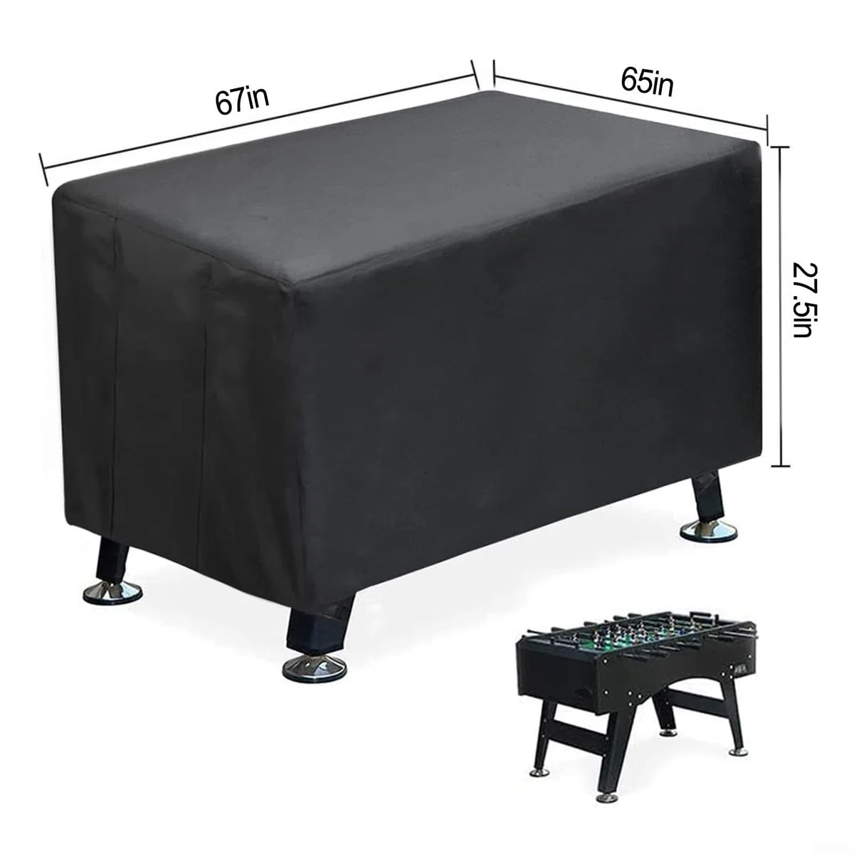 Funda protectora para mesa de futbolín de fútbol, 210D, impermeable, a prueba de polvo, para interiores y exteriores, para mesas de juego de fútbol estándar, 170,2 x 118,1 x 69,9 cm