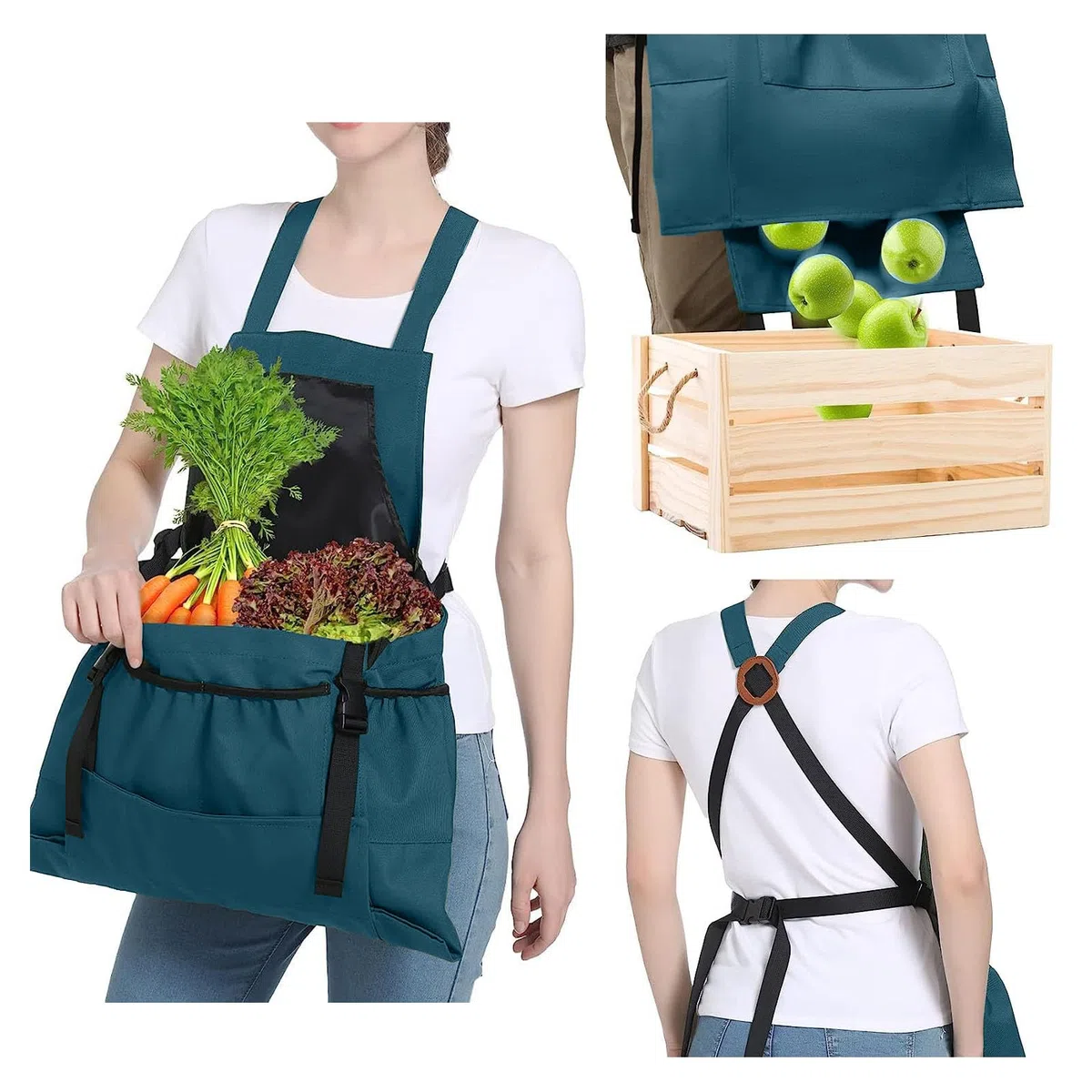 Delantal para Recoger Frutas de Gran Capacidad con Liberación Rápida, Almacenamiento Conveniente Fácil y Cómodo para el Jardín de la Huerta y Resistente Al Desgaste Debe