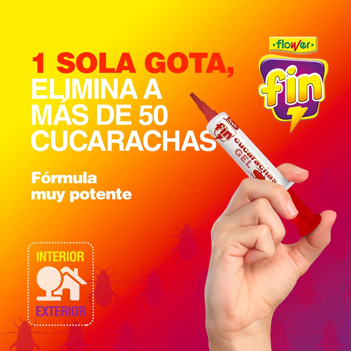 FLOWER x 3 Insecticida Anti Cucarachas Formato Jeringa 10 gr | Jeringuilla Anticucarachas Eficaz Elimina y Mata Cucaracha | Gel Atrayante y Duradero | Interior y Exterior | Aplicación Fácil y Segura