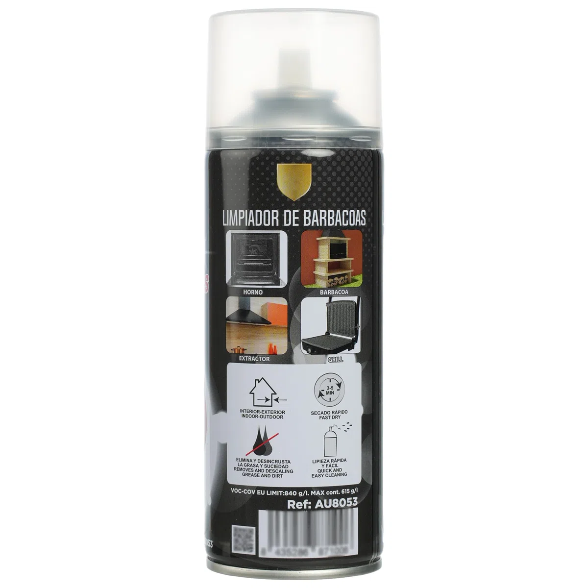 H HANSEL HOME Spray de Limpieza Profesional para Parrilla, Horno y Barbacoa - Potente Eliminador de Grasa y Suciedad - 400ml, 4 Unidades