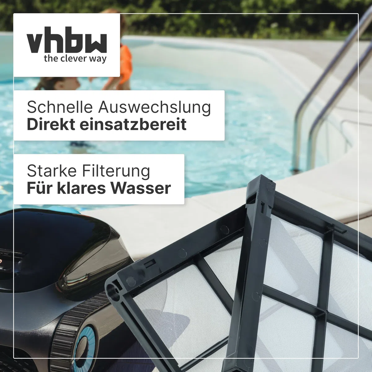 vhbw 4X Almohadilla de Filtro Compatible con Dolphin Avalon 20, Blue Maxi 10, Blue Maxi 20 aspiradora, Robot de Piscina - Filtro Fino