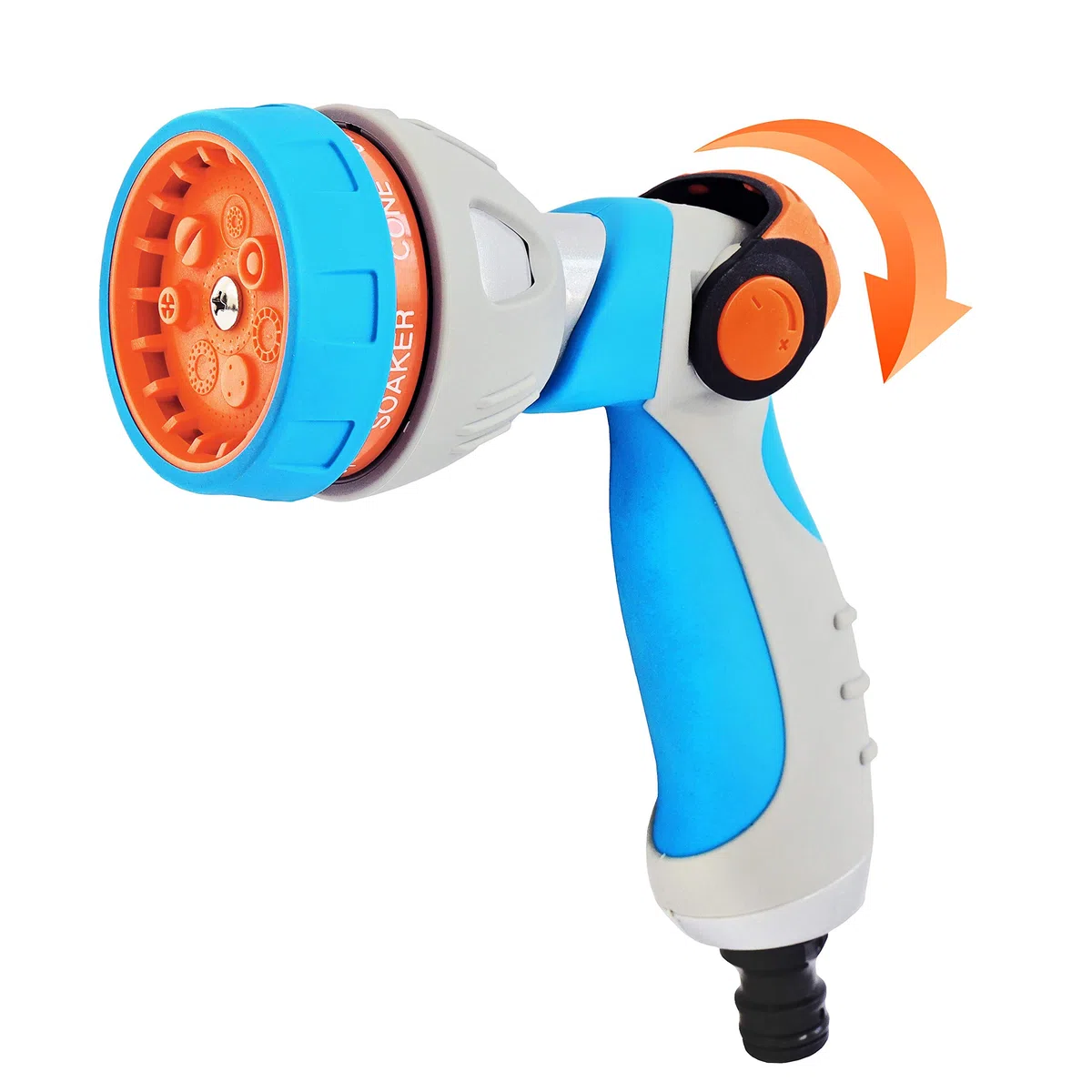 GRÜNTEK Pistola de Riego en Métal para Manguera de Jardín - Pulverizadora con 7 Spray Lígera y Resistente - Se controla de una mano - Water-Stop integrado