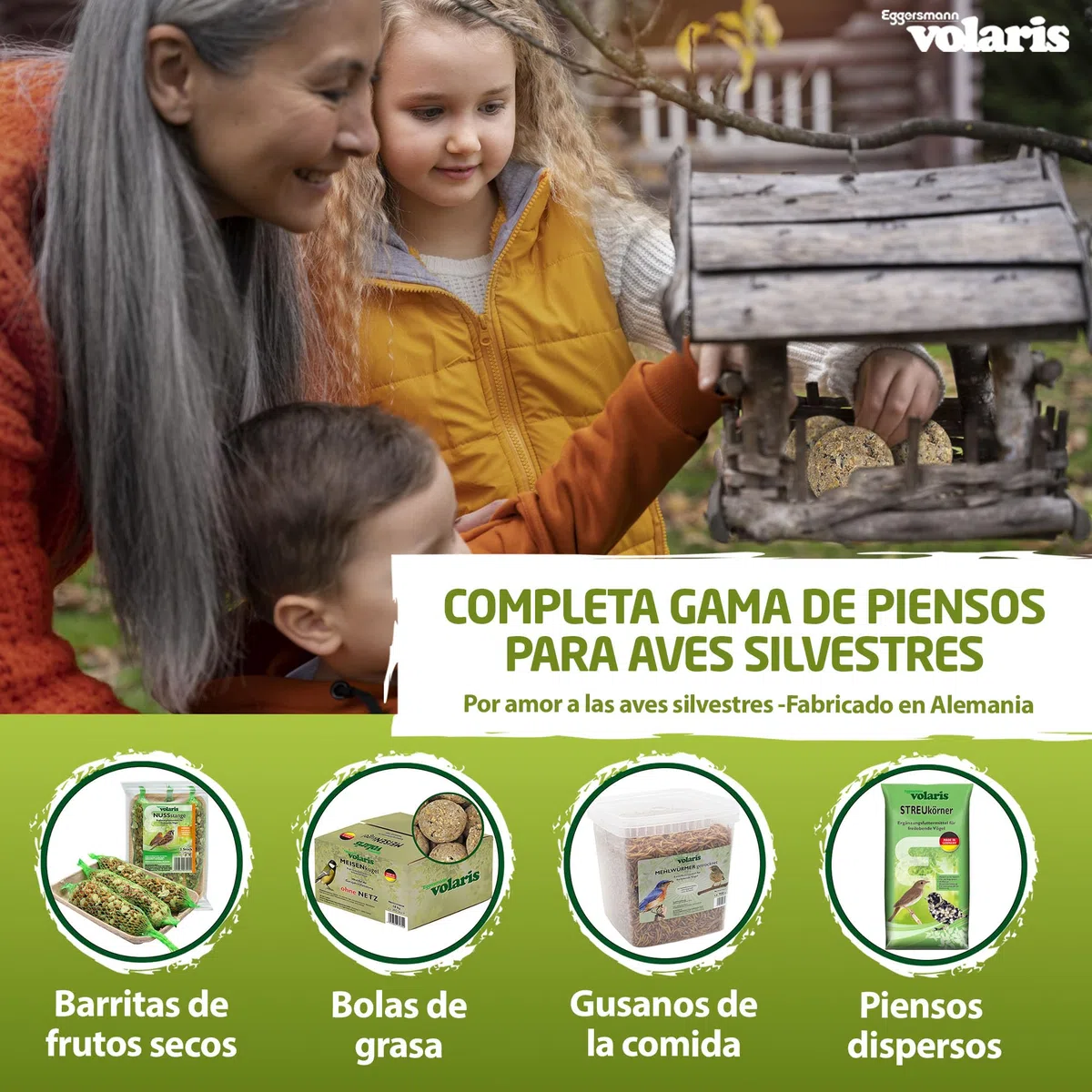 Eggersmann volaris Comida para pájaros silvestres durante todo el año, 3 kg [granos de grasa] Comida para aves silvestres durante todo el año | pienso difuso rico en grasa para todo tipo de aves