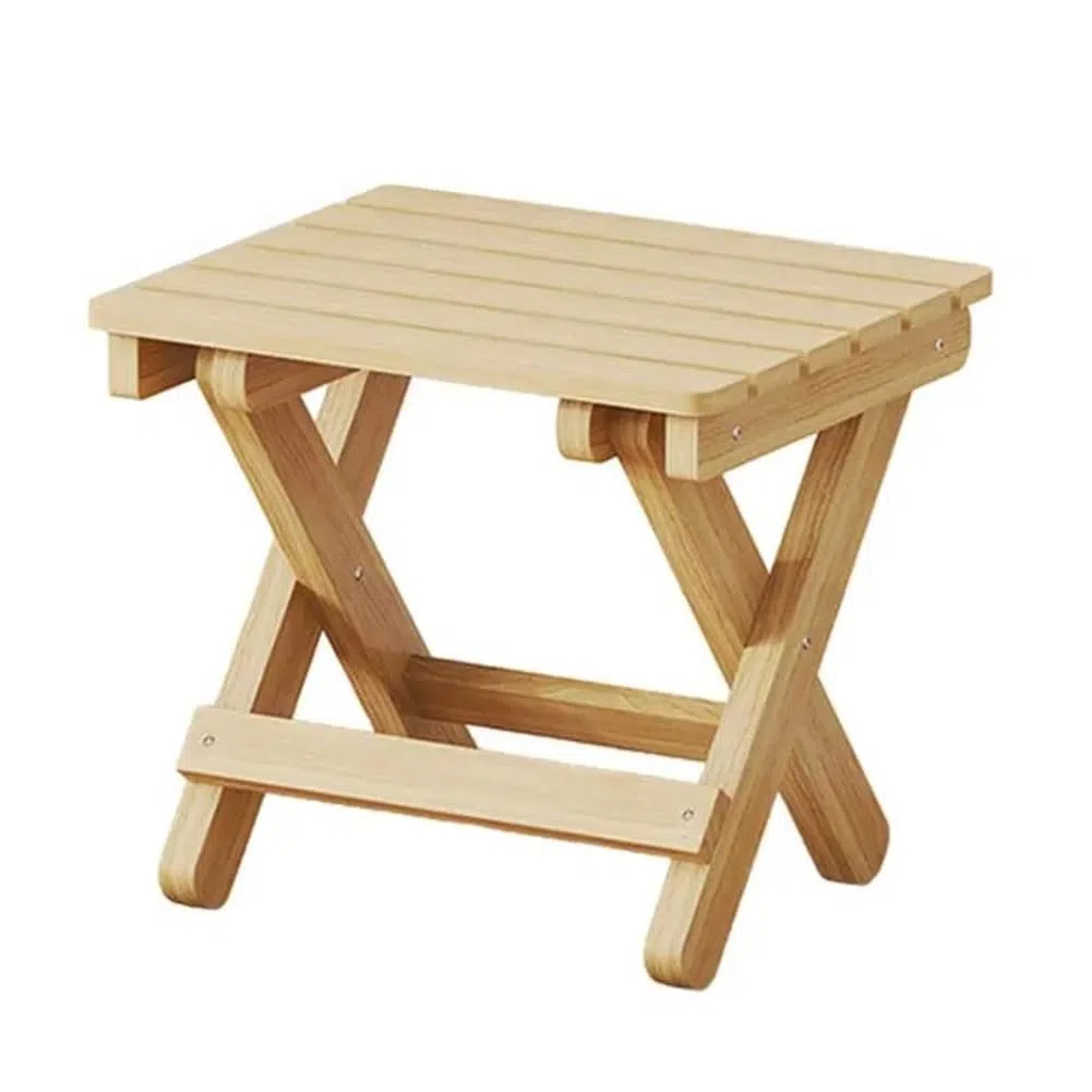 Osmond Taburete plegable pequeño portátil de madera, ligero, plegable, reposapiés plegable para exteriores, 28 x 26 x 22 cm