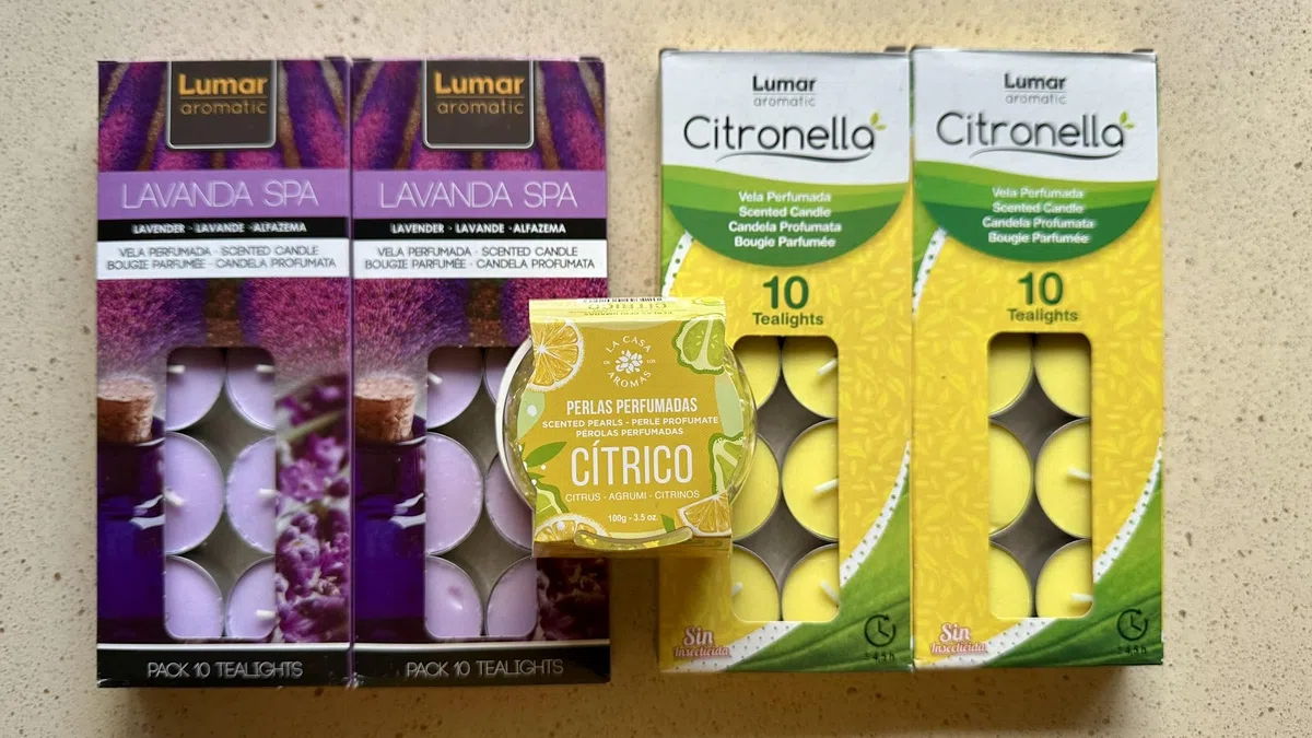 Velas de té de Citronela y Lavanda, 40 tealights | Interior y Exterior, Ahuyentador de Moscas y Mosquitos, Sin Químicos, Anti-bichos voladores