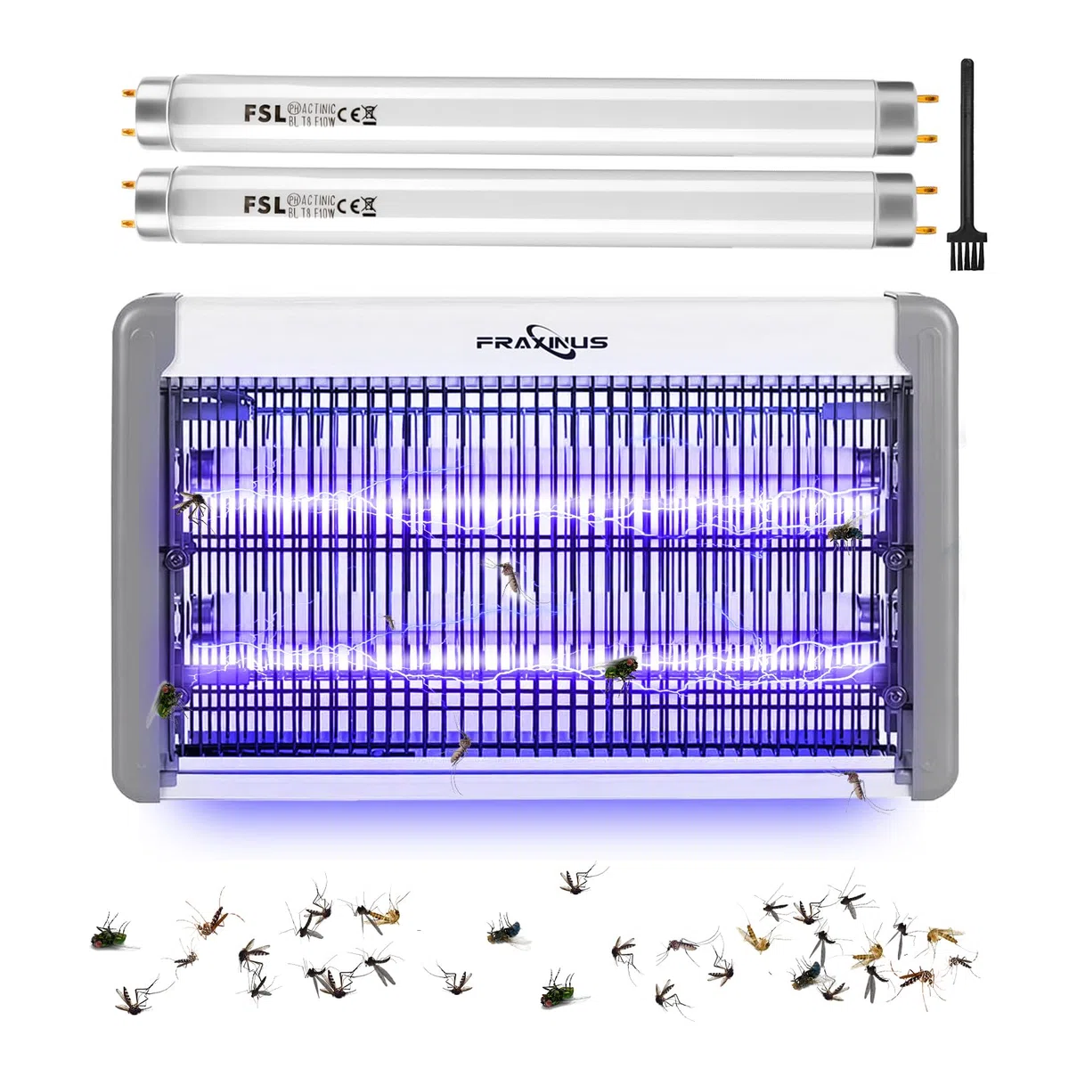 fraxinus Matamoscas Electrico, Lámpara Antimosquitos, Mata Insectos Insectocutor, Potente Schock Eléctrico, Libre de Químicos, Seguro de Usar en Casas, Preparación de Alimentos, Hospitales.