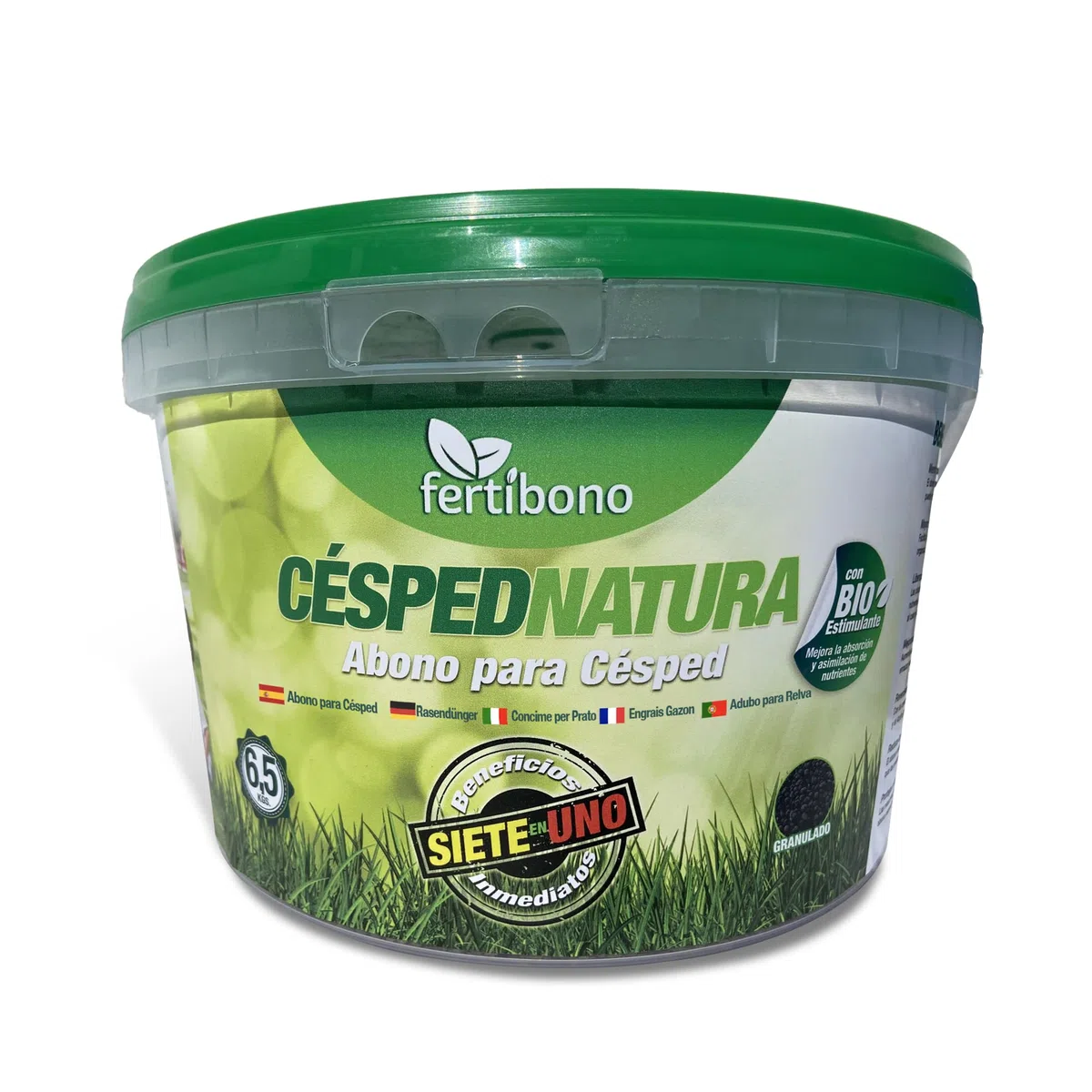 FERTIBONO CéspedNatura - Abono Orgánico de Liberación Lenta para Césped - Seguro para Mascotas y Familia, Nutrición Profunda sin Quemaduras - Apto para Todas las Estaciones. (6,5kg)