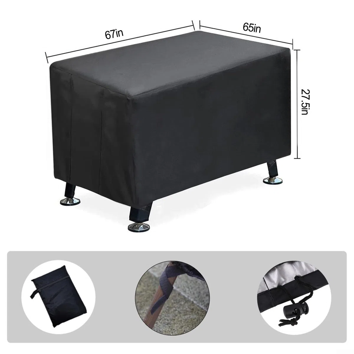 Funda protectora para mesa de futbolín de fútbol, 210D, impermeable, a prueba de polvo, para interiores y exteriores, para mesas de juego de fútbol estándar, 170,2 x 118,1 x 69,9 cm