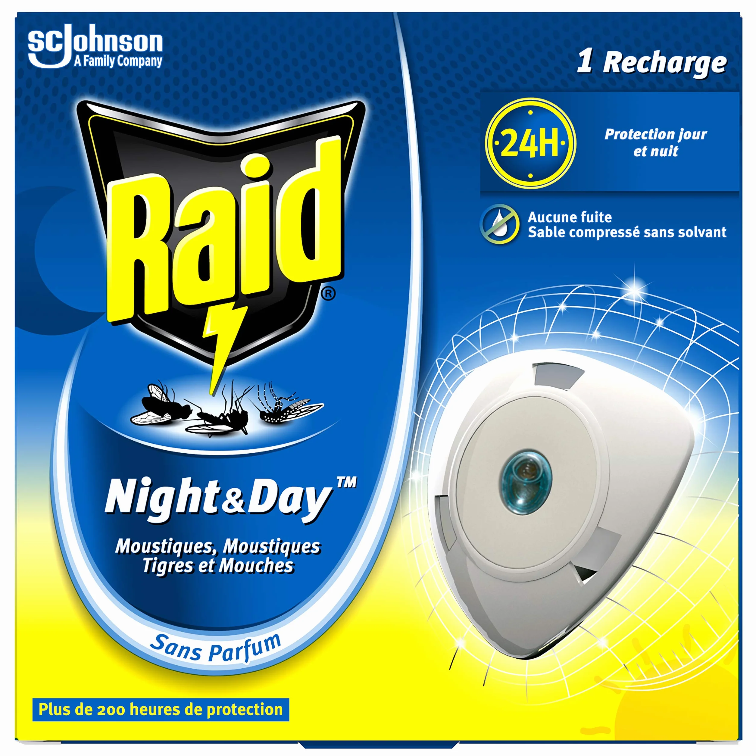 Raid Electric Night&Day - Recarga moscas de mosquito/tigres, 240 horas – Lote de 3