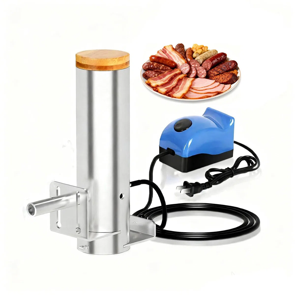Ahumador eléctrico para barbacoa, generador de humo frío portátil con salida de humo ajustable para ahumar carnes y verduras