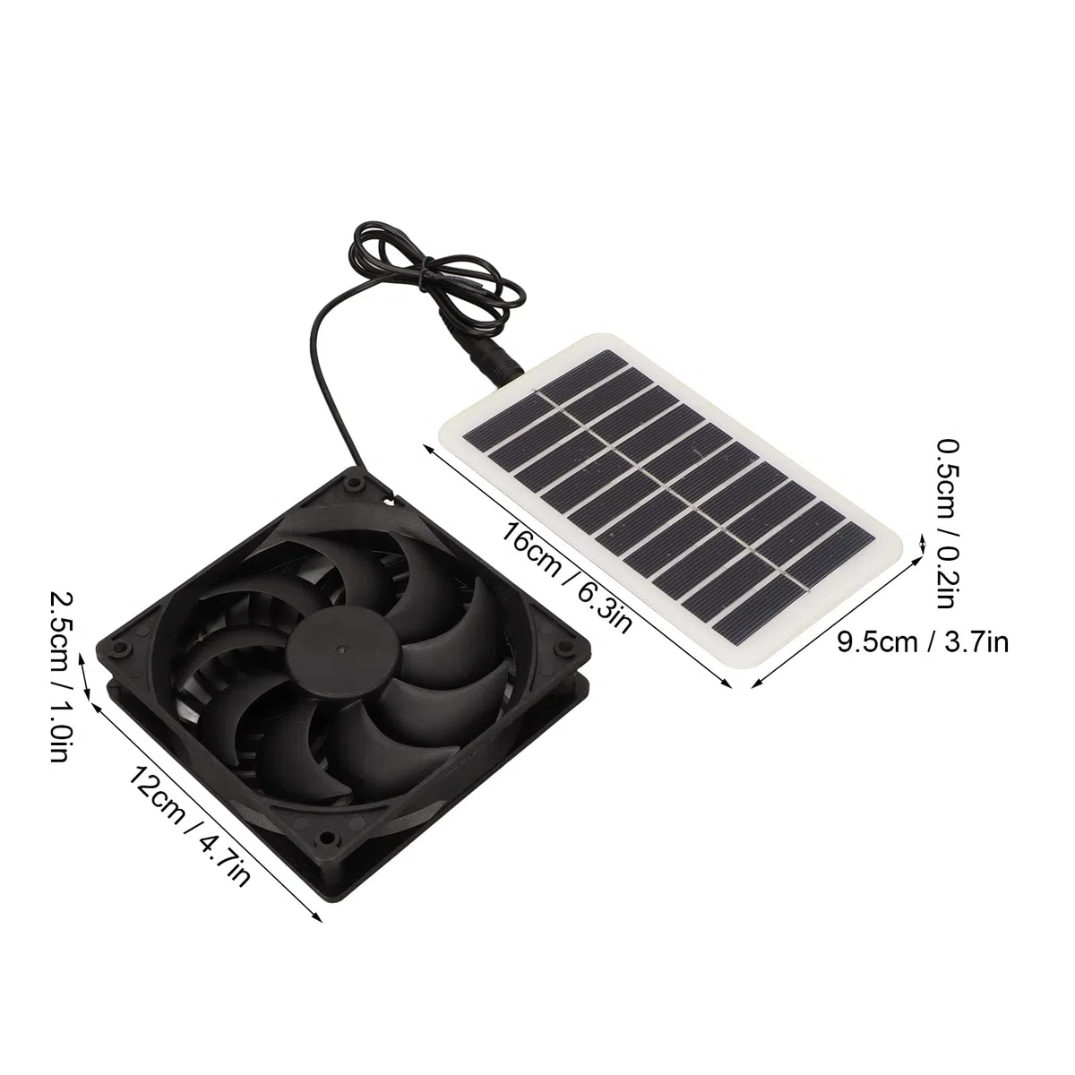 Kit de Ventiladores de Panel Solar, Ventilador de Escape con Energía Solar de 15 W, Ventilador de Ventilación de Escape Solar Portátil para Invernadero, Gallinero, Casa de Perro