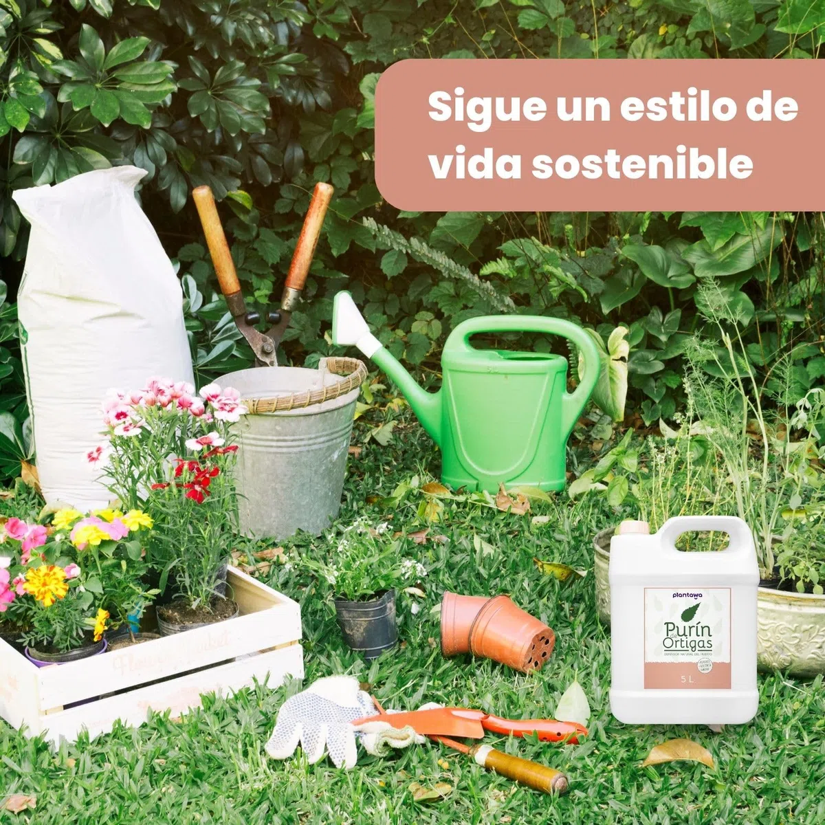 PLANTAWA Purín de Ortiga 5L | Solución Natural para el Refuerzo y Cuidado de Superficies | Acción Eficaz y Seguro | Prensado en Frío | Producto de origen natural | Poder Reverdeciente