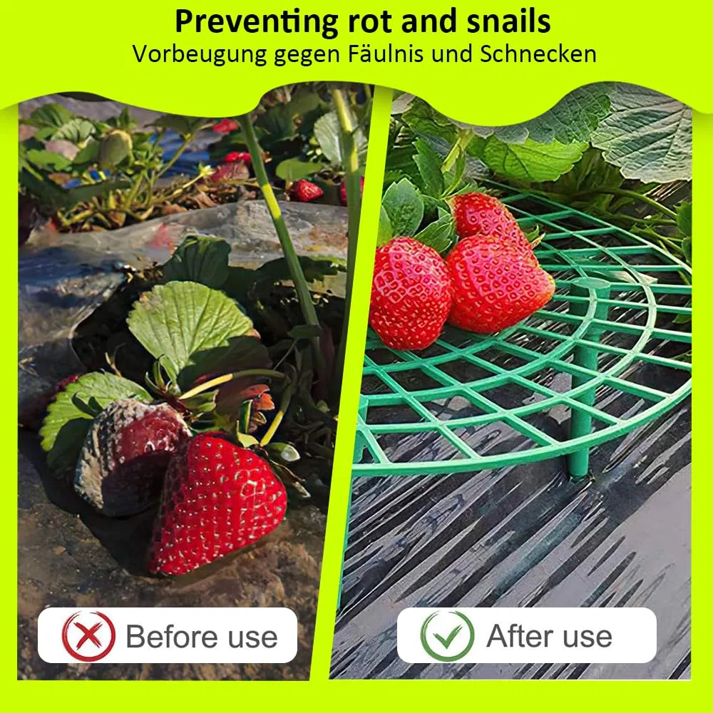 10 Piezas Soporte Plantas de Fresa, Removible Soporte para Fresas, Soporte de Planta Plástico Marco Plantación para Evitar Que Las Fresas Verduras Flores Plantas se Pudran,Marco de Soporte para Fresas