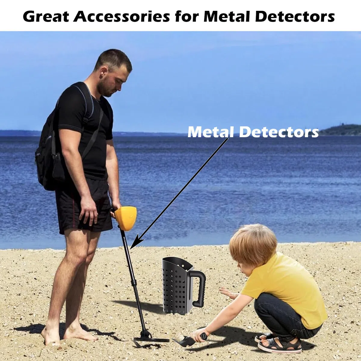 Detector de Metales Juego de Palas de Arena, Juego de Palas para la detección de Metales y jardinería, Accesorios para cavar en la Playa, Palas para la detección de Metales, cavar en la Playa