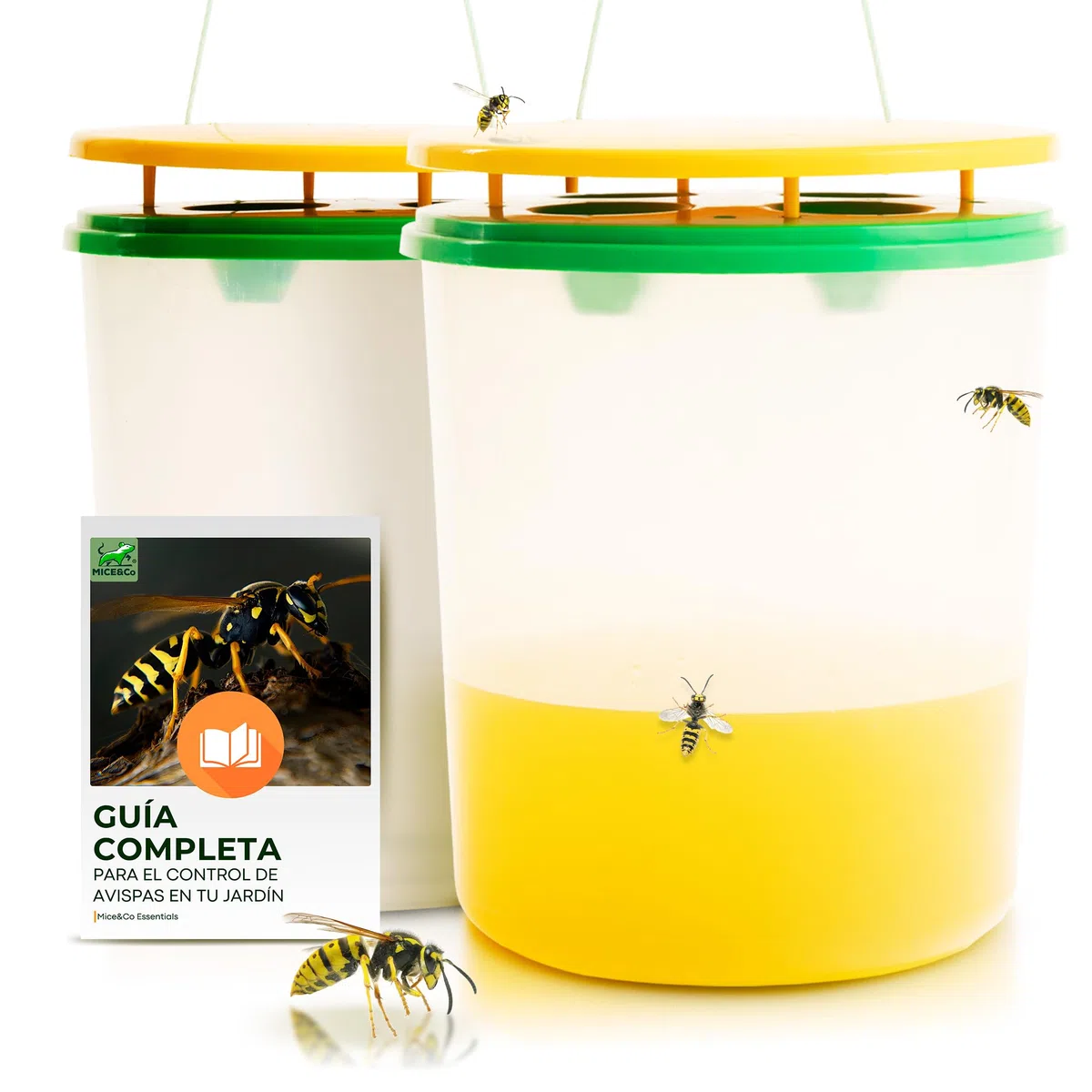 2 Trampas para Avispas - Trampa Grande Profesional Avispa Asiática Vespa Velutina Avispón - Trampa sin Cebo Atrayente | Colgar Jardín Exterior Reutilizable